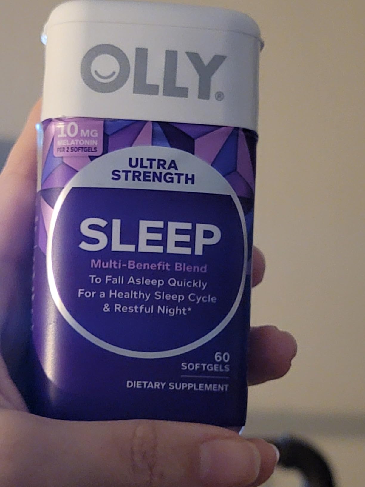 OLLY Ultra Strength Sleep Softgels, 10mg Melatonin, L-Theanine, Chamomile, Magnesium, Lemon Balm, Supports Deep Restful Sleep, Nighttime Sleep Aid, Non Habit-Forming - 60 Count customer photo 1