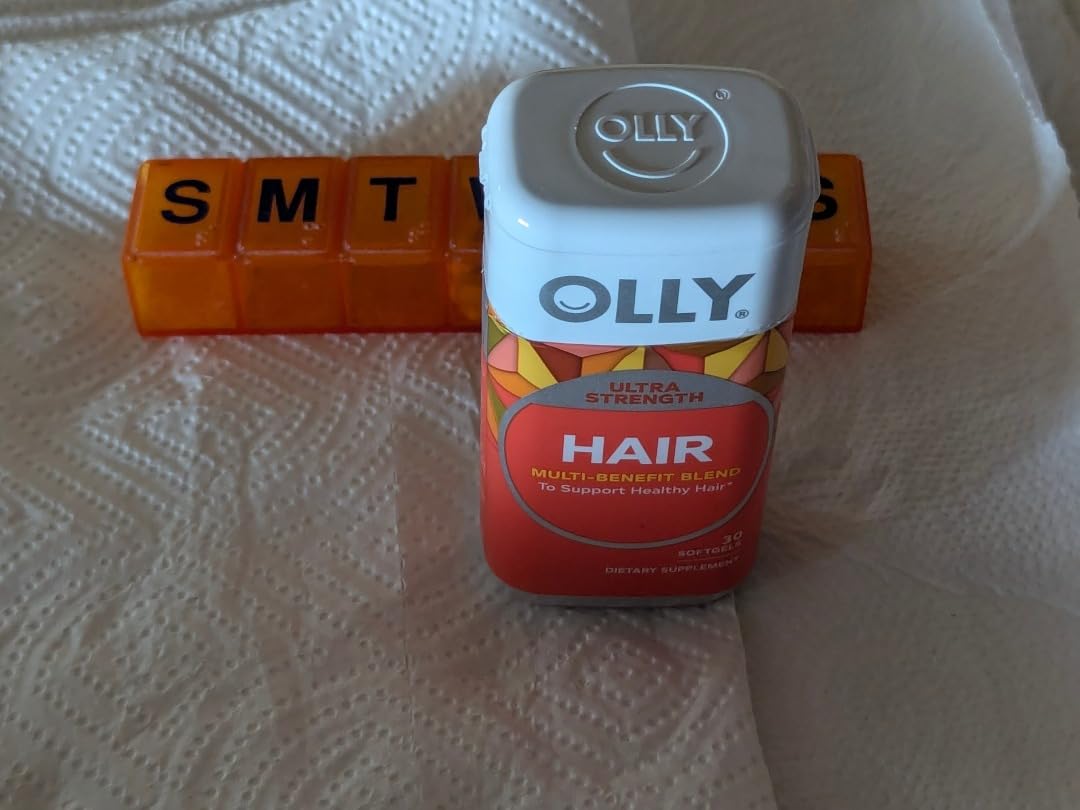 OLLY Ultra Strength Hair Softgels, Supports Hair Health, Biotin, Keratin, Vitamin D, B12, Hair Supplement, 30 Day Supply - 30 Count (Packaging May Vary) customer photo 1