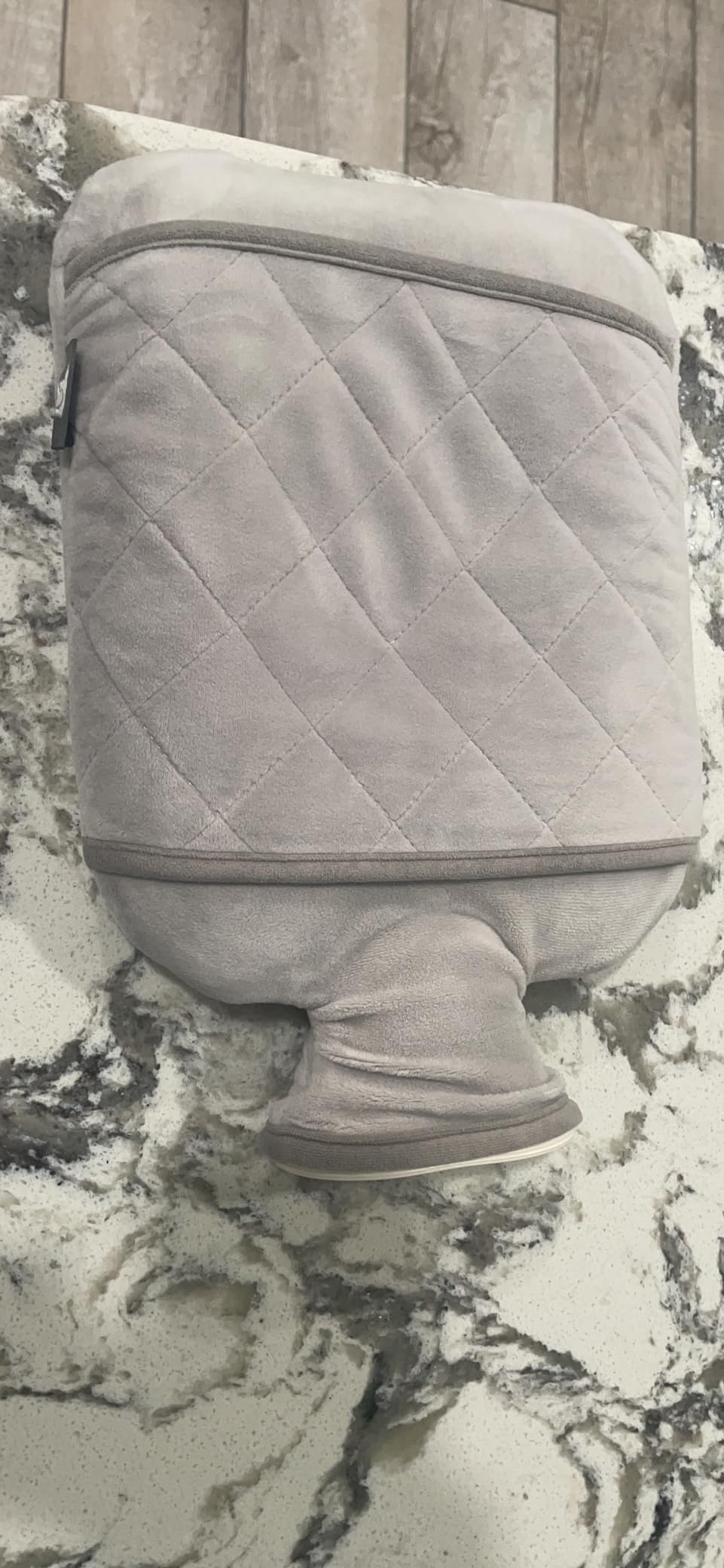 Hot Water Bottle with Hand Pocket Cover - 2.0L BPA Free PVC Water Bag, Odorless Superior Material, Grey customer photo 1