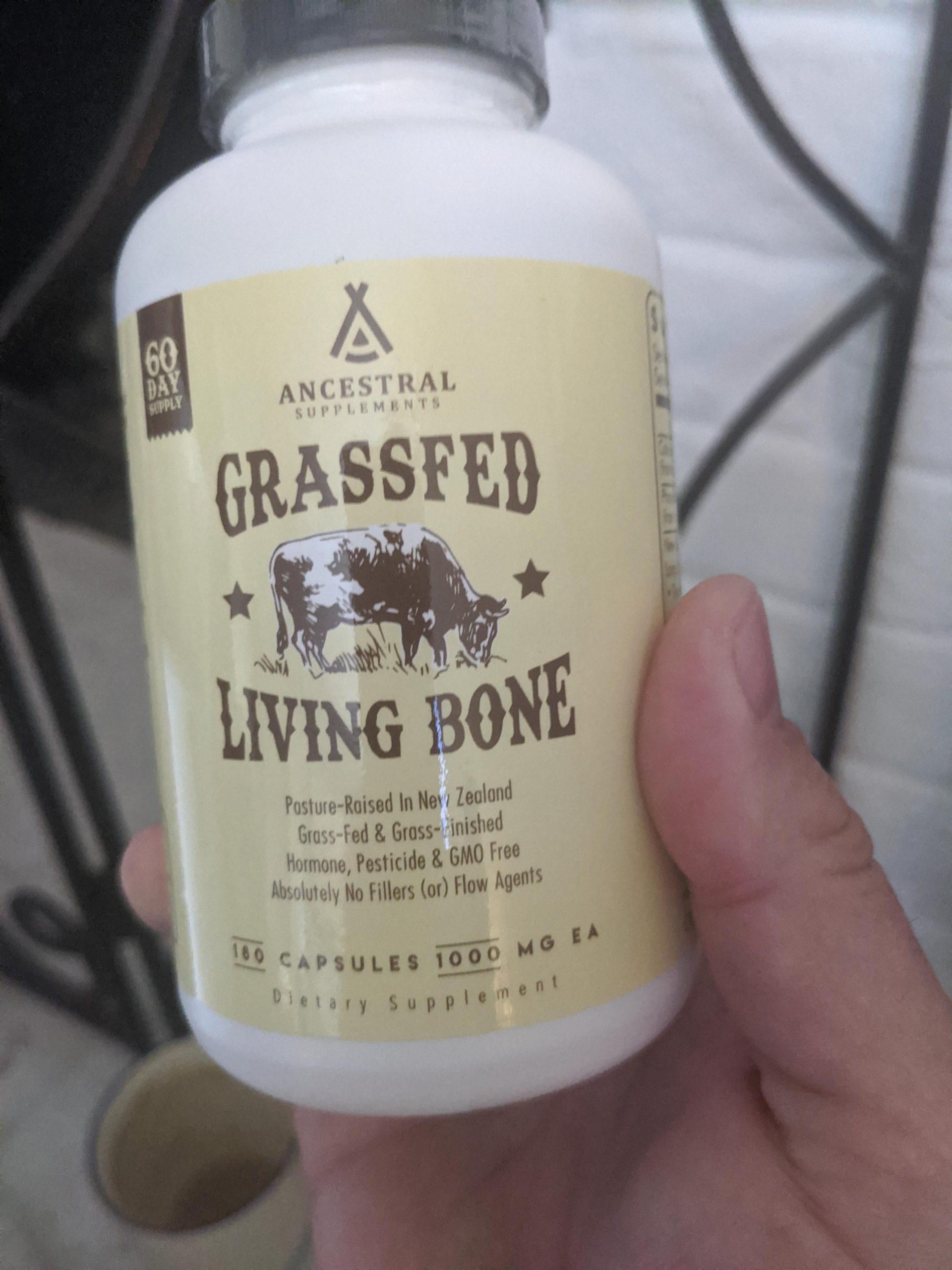 Ancestral Supplements Grass Fed Beef Living Bone Supplement, Bone Meal Capsules Support Bone Health, Oral and Joint Health and Flexibility, Non-GMO, 180 Capsules customer photo 2