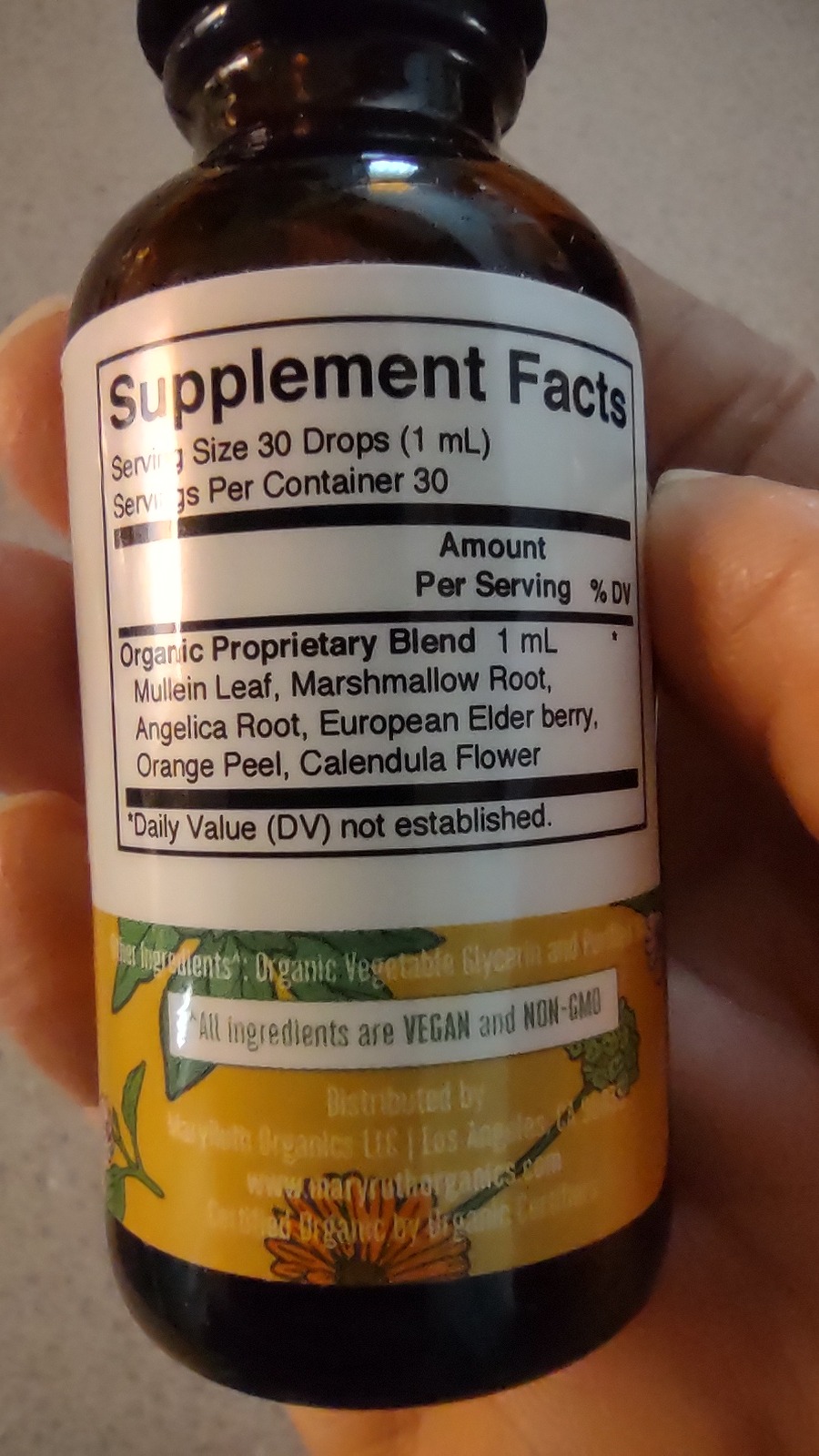 MARYRUTH'S Organics USDA Organic Respiratory Health Liquid Drops with Mullein Leaf | Marshmallow Root & Elderberry | Mullein Drops for Lungs Herbal Blend | Immune Support Supplement | Vegan | 1 Fl Oz customer photo 1