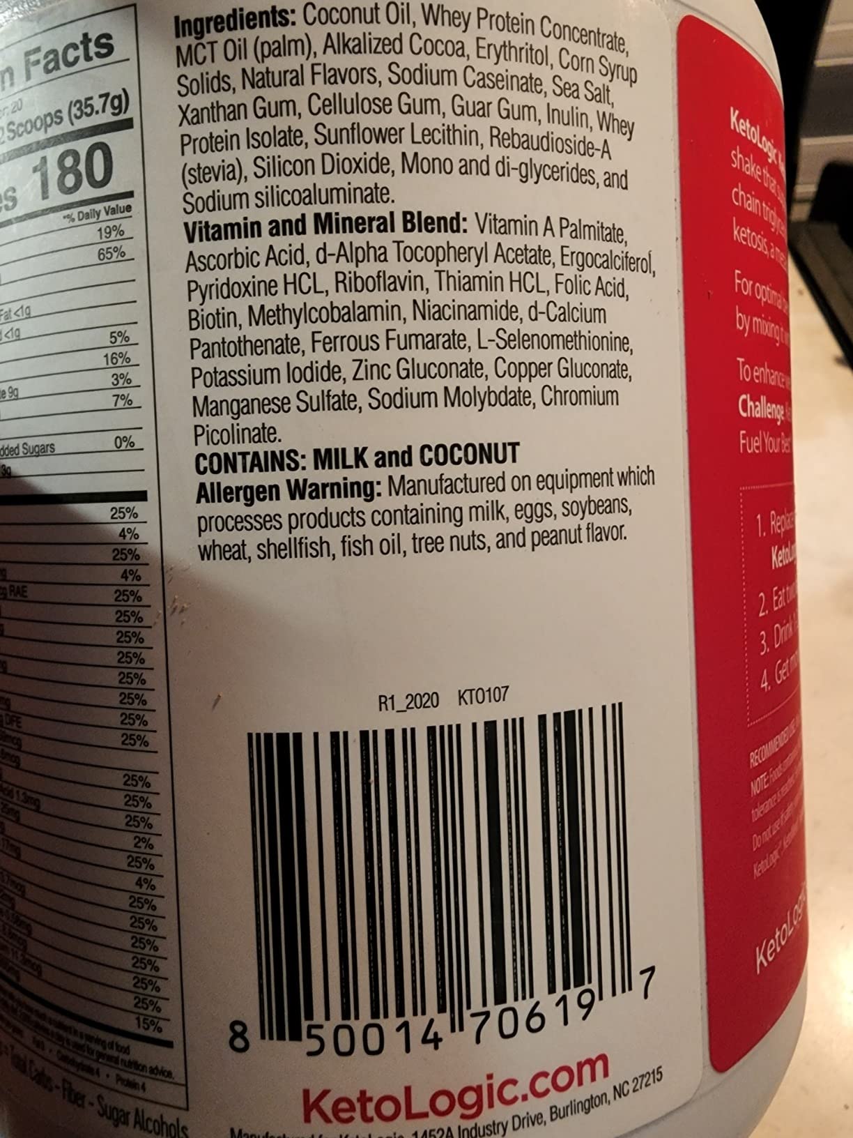 KetoLogic Keto Meal Replacement Shake Powder for Optimal Results + MCT Oil + Grass-Fed Whey - Perfectly Formulated Macros for Ketosis - 20 Servings - Chocolate customer photo 2