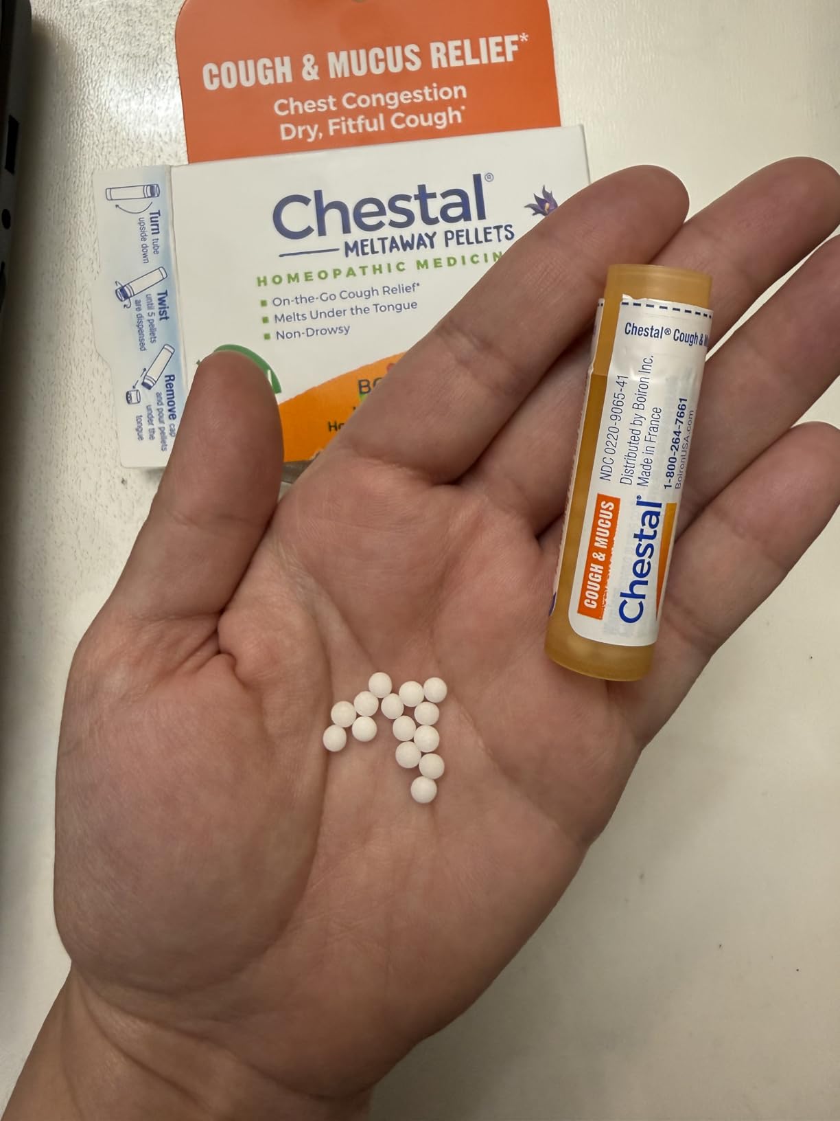 Boiron Chestal Pellets for Cough and Mucus Relief, Nasal or Chest Congestion, and Sore Throat Relief - 2 Count (160 Pellets) customer photo 2