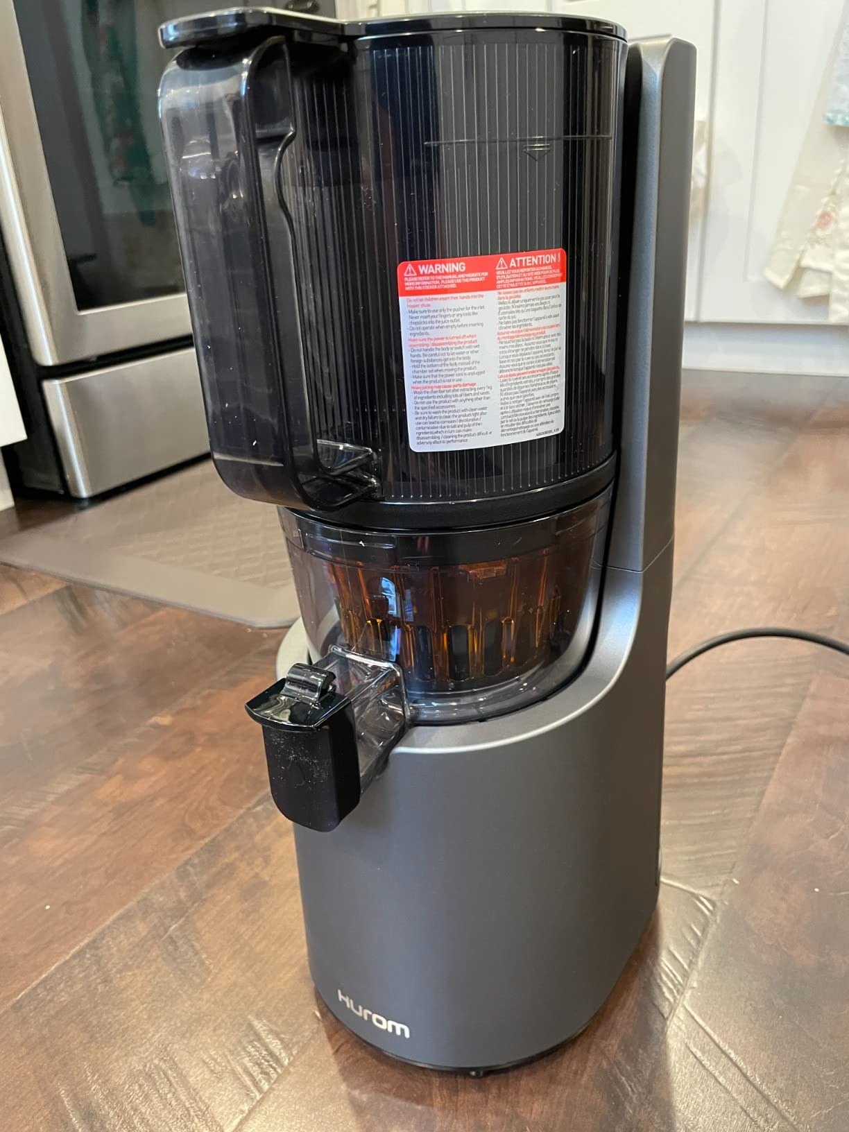 H-200 Electronic Slow Juicer Machine (Silver) - Self Feeding w Big Mouth Hopper to Fit Whole Fruits & Vegetables - Healthy Living - Easy Rinse Clean No Scrub BPA Free Easy Assembly customer photo 1