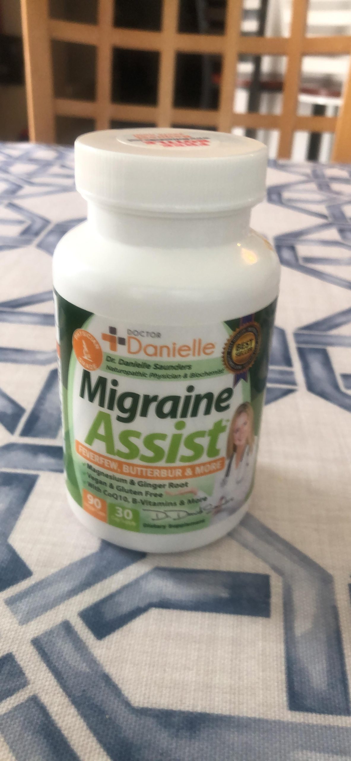 Best Migraine Relief Product with Magnesium - Migraine Assist Supplement with Quercetin, Feverfew, Butterbur, CoQ10 from Dr. Danielle, 90 Capsules customer photo 2