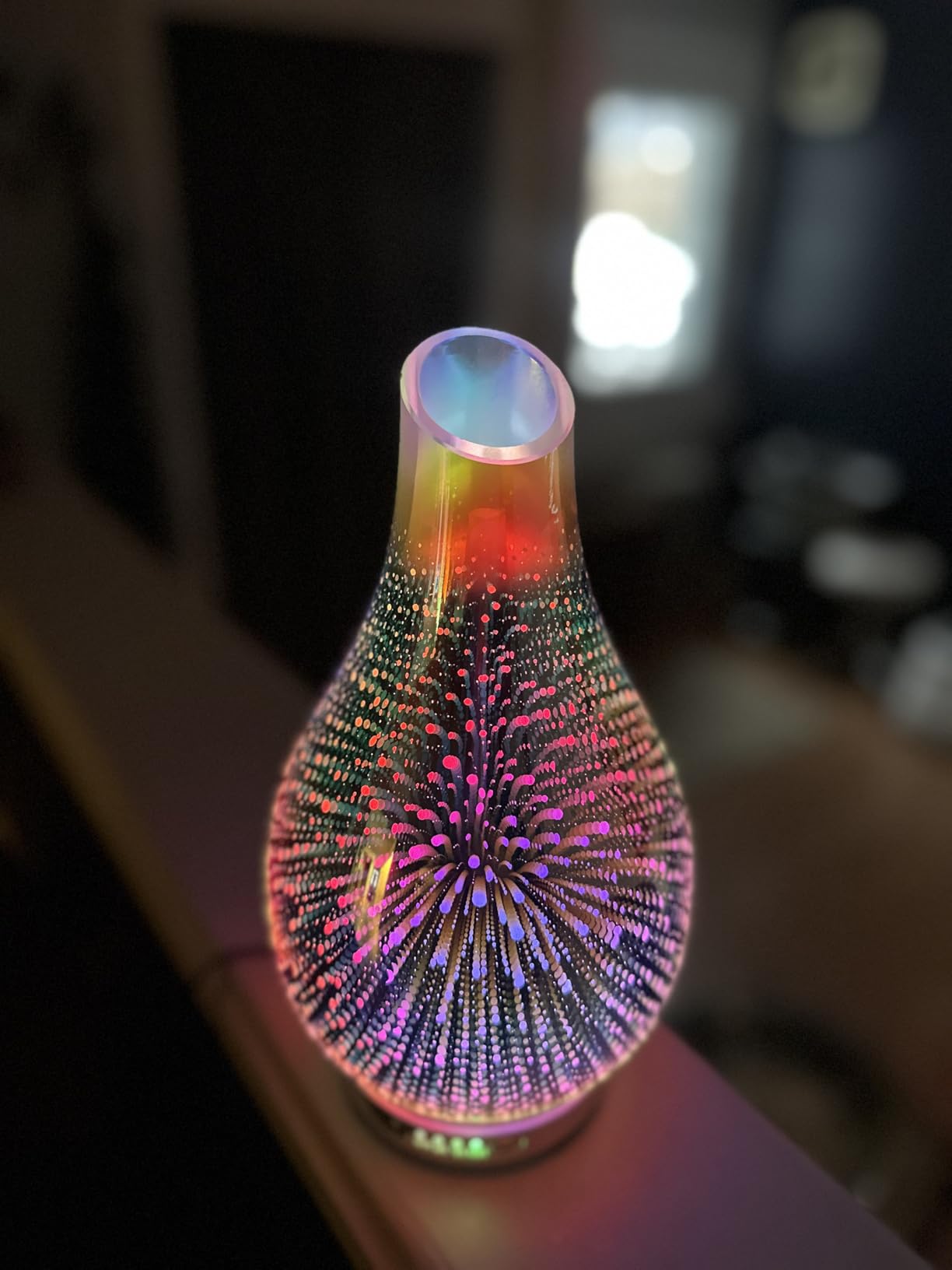 MAXWINER Essential Oil Diffusers Ultrasonic 3D Glass Aromatherapy Diffuser, Auto Shut-Off, Timer Setting, 7 Colors LED Lights Changing for Home, Office, Spa 120ml customer photo 1