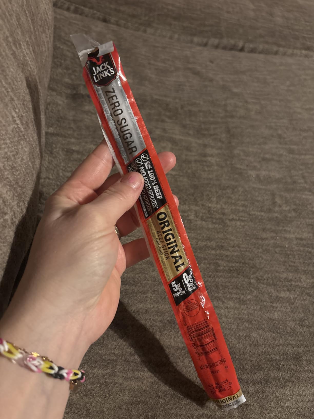 Jack Link's Original Zero Sugar Beef Sticks - (20 Pack) 0.92 oz Meat Sticks - Ready to Eat Protein Snacks - 5g Protein per Serving - Made with 100% Real Beef customer photo 1