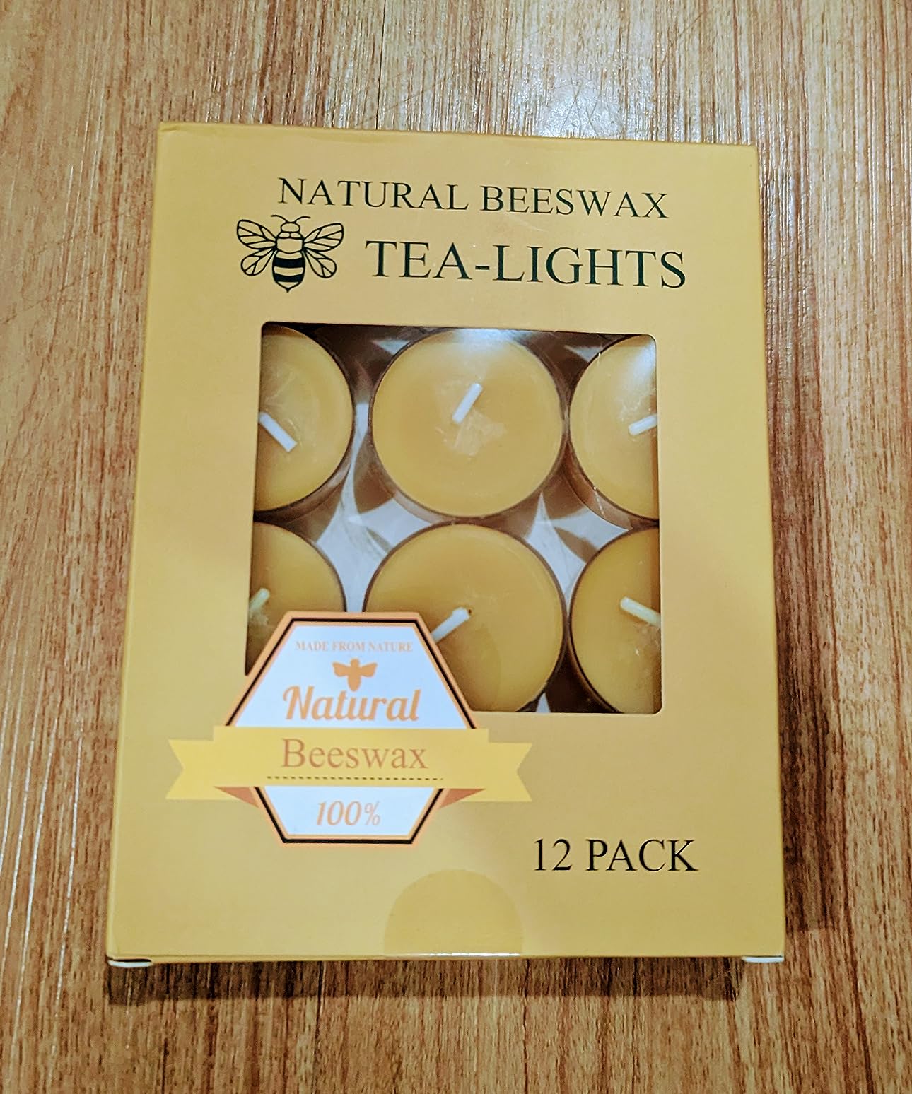 Natural Yellow Beeswax Tealight Candles - 12pcs - Organic Candle Natural Scent Smokeless Clean Burning customer photo 2