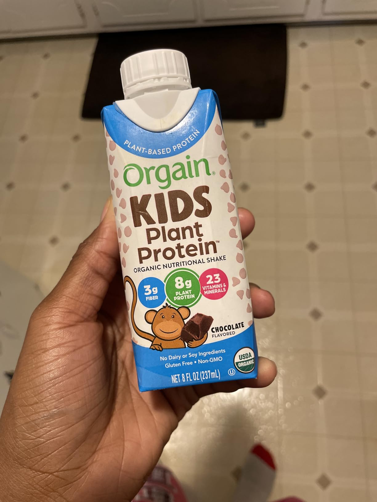 Orgain Organic Kids Nutritional Vegan Protein Shakes, Chocolate - Healthy Kids Snacks, 8g Plant Protein, 23 Vitamins & Minerals, 3g Fiber, No Dairy & Soy, Non-GMO, 8 Fl Oz, 12 Pack, Packaging May Vary customer photo 1