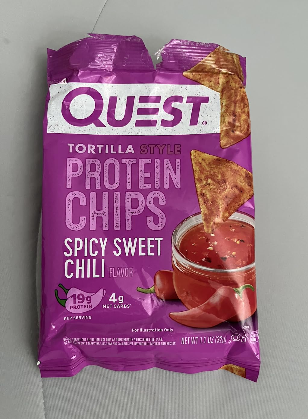 Quest Nutrition Spicy Sweet Chili Tortilla Chip, 19g Protein, 4g Net Carb, High Protein Low Carb, Gluten Free, 1.1 oz (Pack of 12) customer photo 1