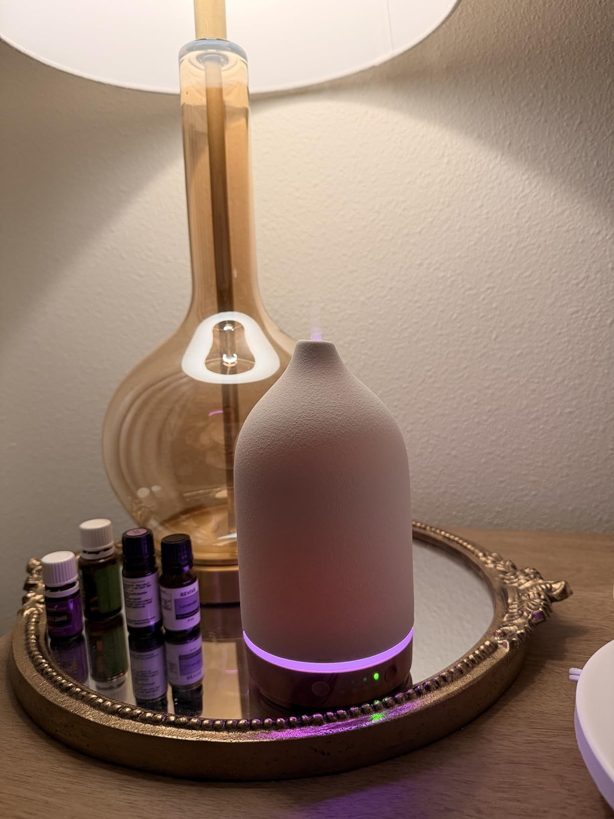 VIVITEST 200ML Ceramic Essential Oil Diffuser, Stone Essential Oil Diffuser, Ultrasonic Aromatherapy Diffusers for Home customer photo 2