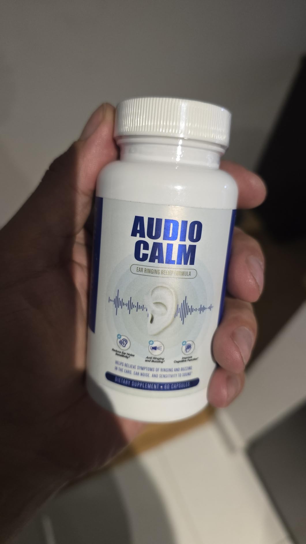 Audio Calm - Tinnitus Relief for Ringing Ears - Ear Health Vitamins - Natural Stop Tinnitus Relief Solution - Rapid Ear Ringing Relief, Buzzing, Clicking and Reduce Ear Noise | 60 Capsules customer photo 1