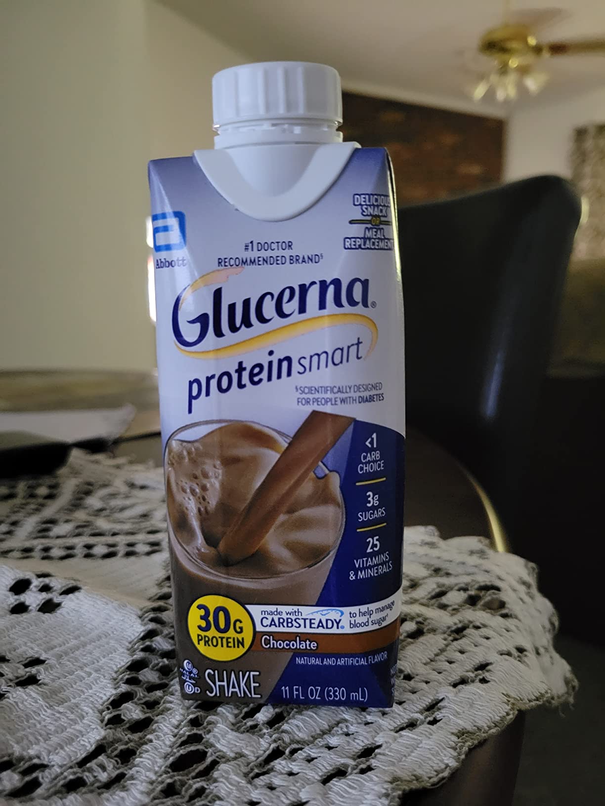 Glucerna Protein Smart Diabetes Care Shake, Chocolate, Diabetic Meal Replacement to Support Blood Sugar Management, 30g Protein, 150 Calories, Ready to Drink, 11-fl-oz Bottle, 12 Pack customer photo 2