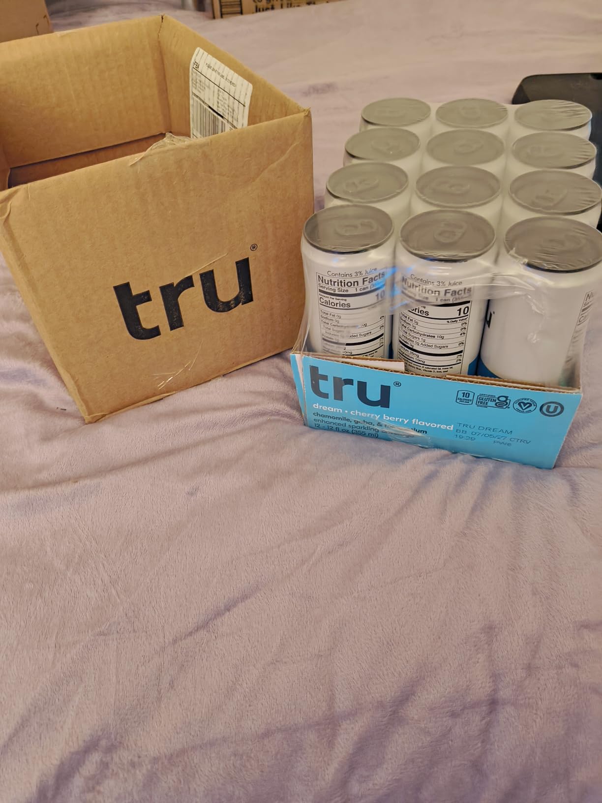Tru Dream Calming Drink, Magnesium Glycinate Sparkling Water with Real Fruit Juice, Cherry Berry Flavored Seltzer, Caffeine Free, No Added Sugar, Keto, Vegan, Kosher, Gluten Free, 12 Fl Oz (Pack of 12) customer photo 2