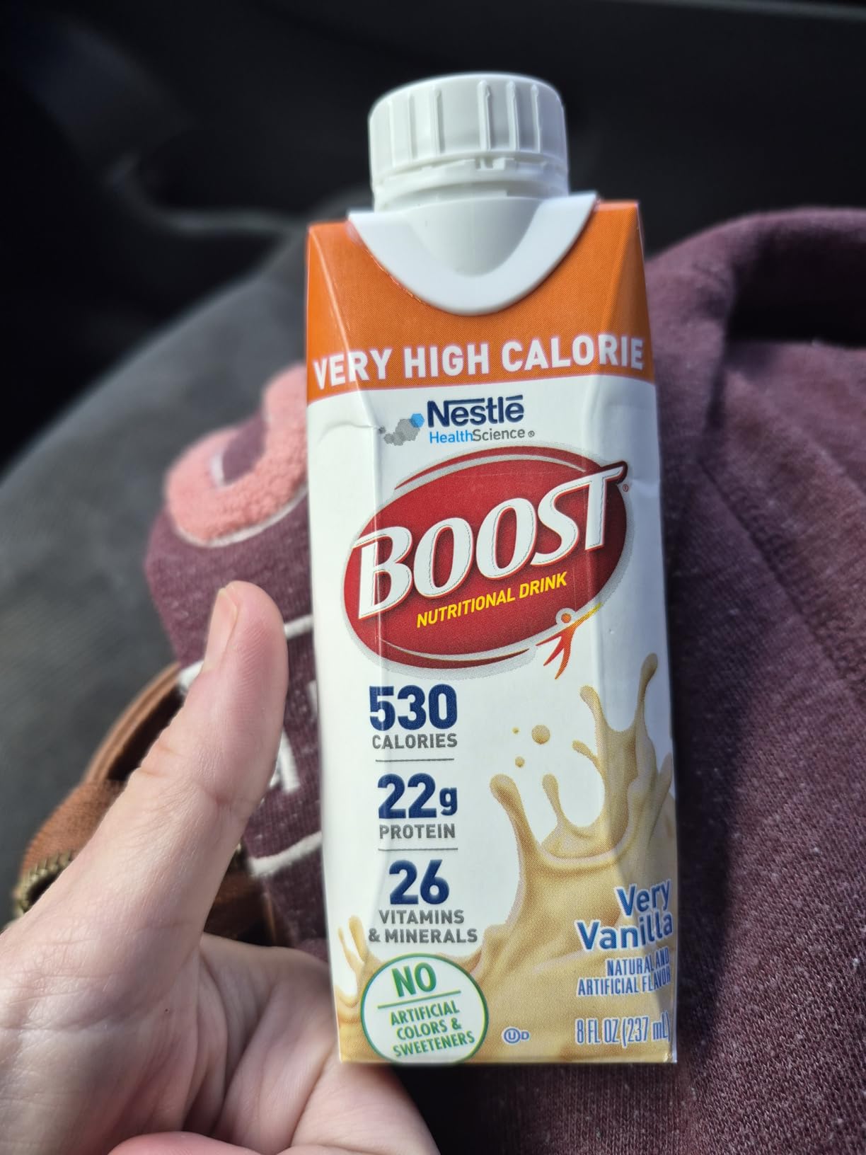 Boost Very High Calorie Very Vanilla Nutritional Drink – 22g Protein, 530 Nutrient Rich Calories, 8 Fl Oz (Pack of 24) customer photo 1