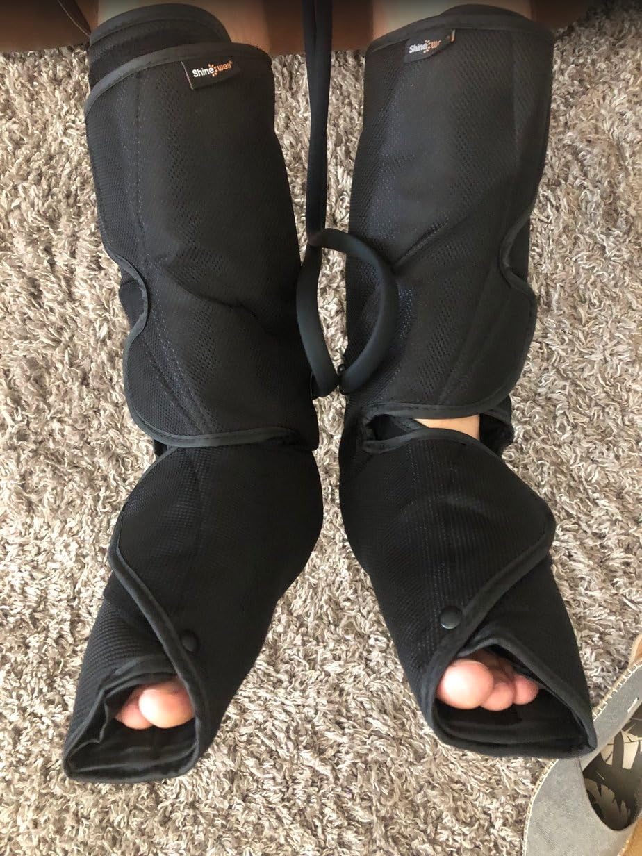 SHINE WELL Leg Compression Massager, Leg Massager for Circulation and Pain Relief, Air Compression Foot and Calf Massager with Heat for Swelling, with 2 Extenders, Wellness Gift for Mom Dad Friend customer photo 2