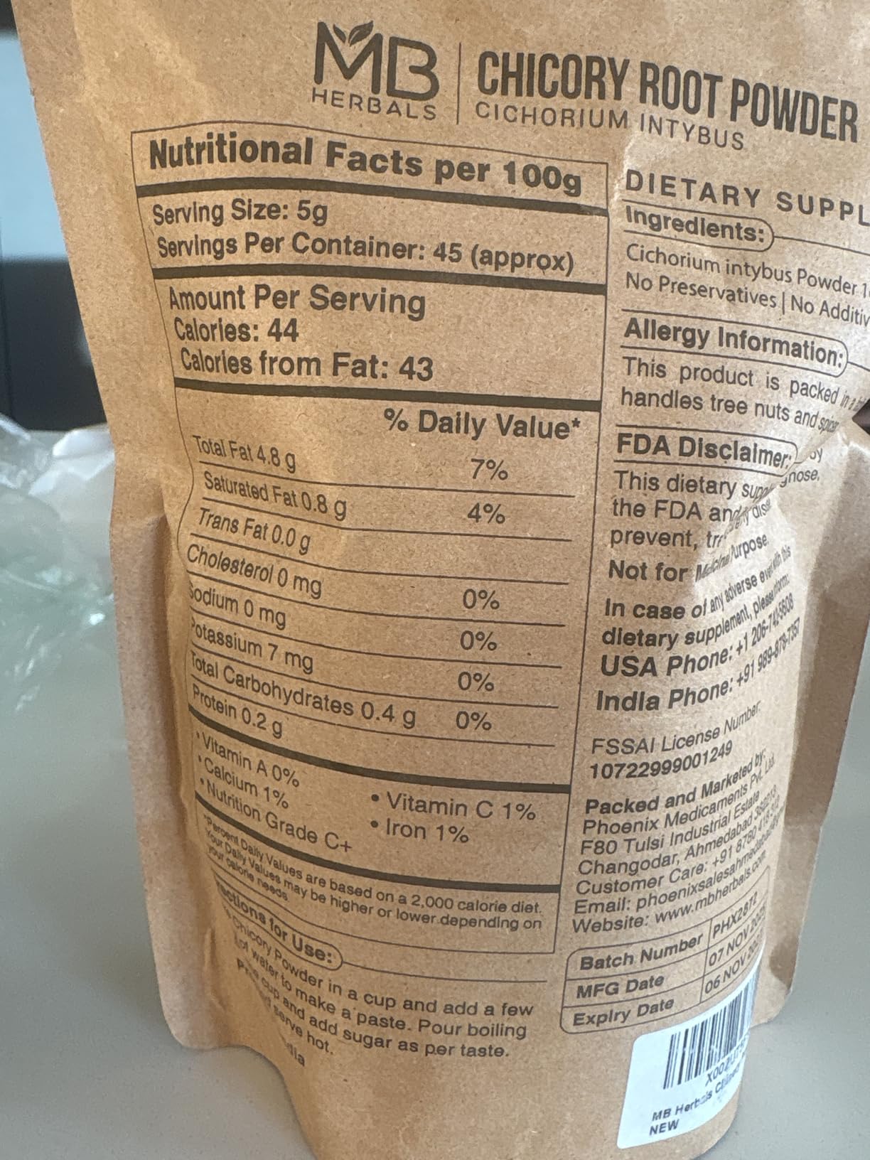 MB Herbals Instant Chicory Root Powder 227 Gram (0.5 lb / 8 oz) | Roasted & Granulated | Gluten Free | Instantly Dissolves in Hot Water and Milk customer photo 1