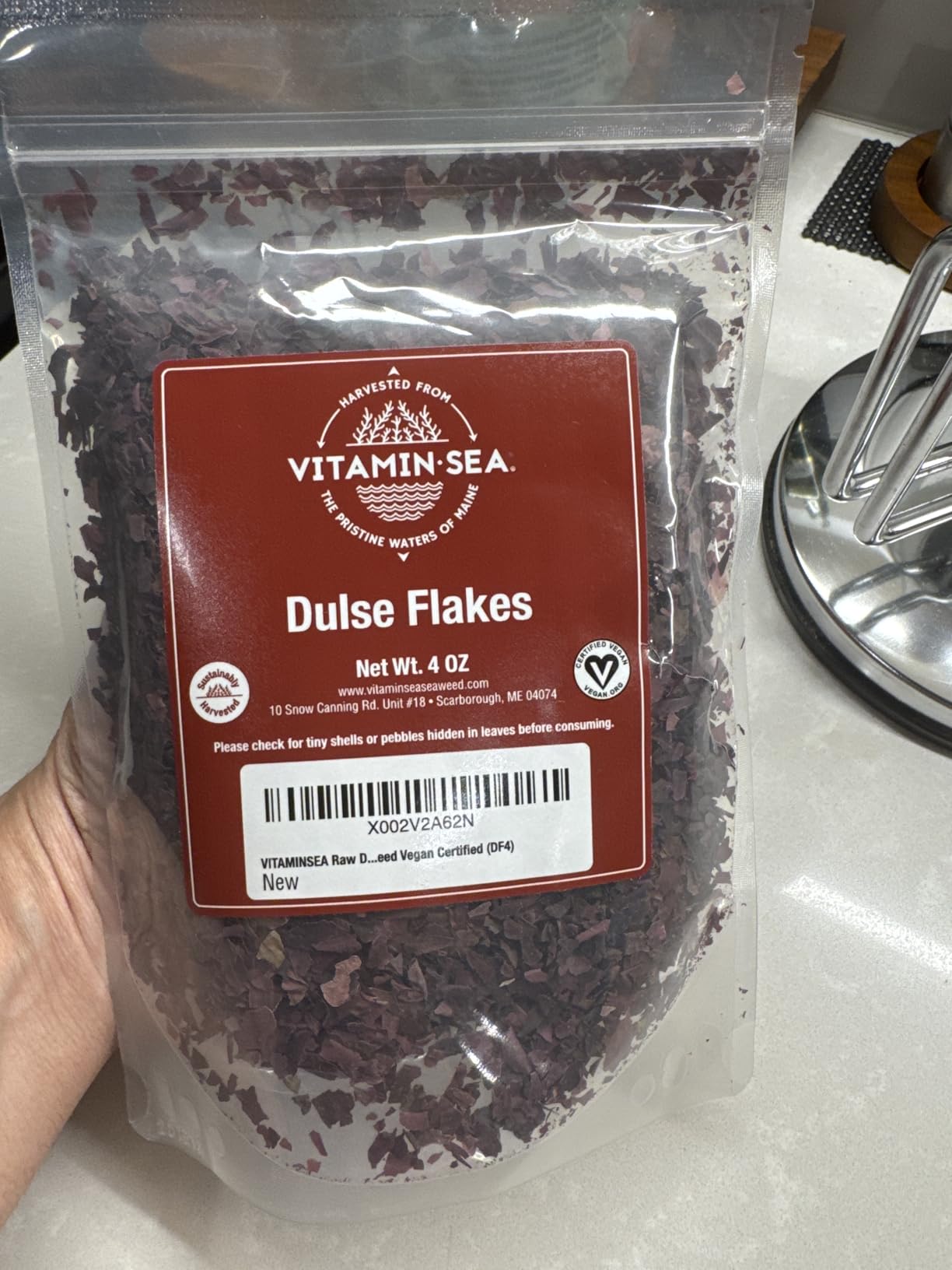 VITAMINSEA Dulse Dried Seaweed | Wild North Atlantic Seaweed for Snacking, Seasoning, Soups & Salads | Rich in Vitamins, Minerals & Antioxidants Perfect for Thyroid Support | Flakes (4 OZ) customer photo 1