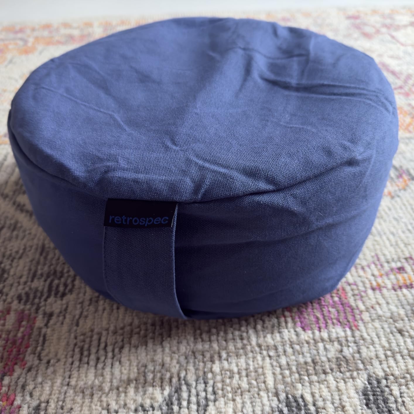 Retrospec Sedona Zafu Meditation Cushion Filled w/Buckwheat Hulls - Yoga Pillow for Meditation Practices - Machine Washable 100% Cotton Cover & Durable Carry Handle, Round customer photo 1