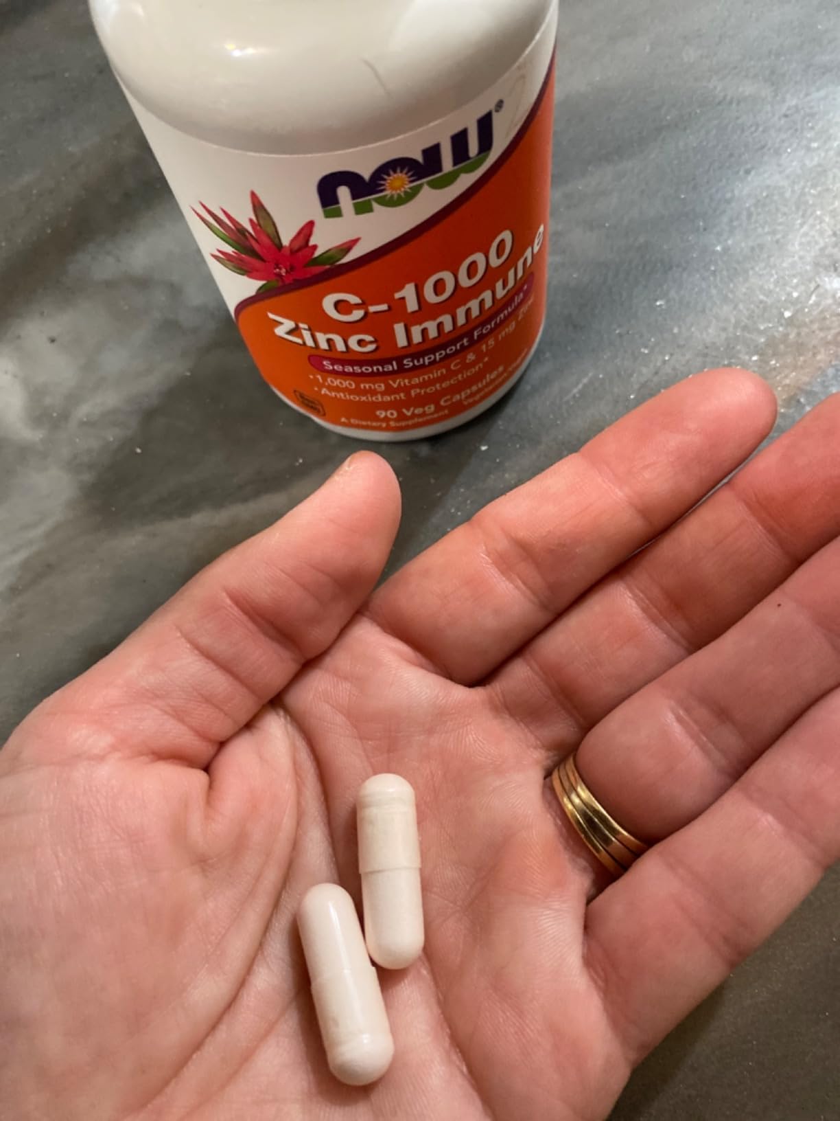 NOW Foods Supplements, C-1000 & Zinc Immune, Seasonal Support Formula, Antioxidant Protection, 90 Veg Capsules customer photo 1