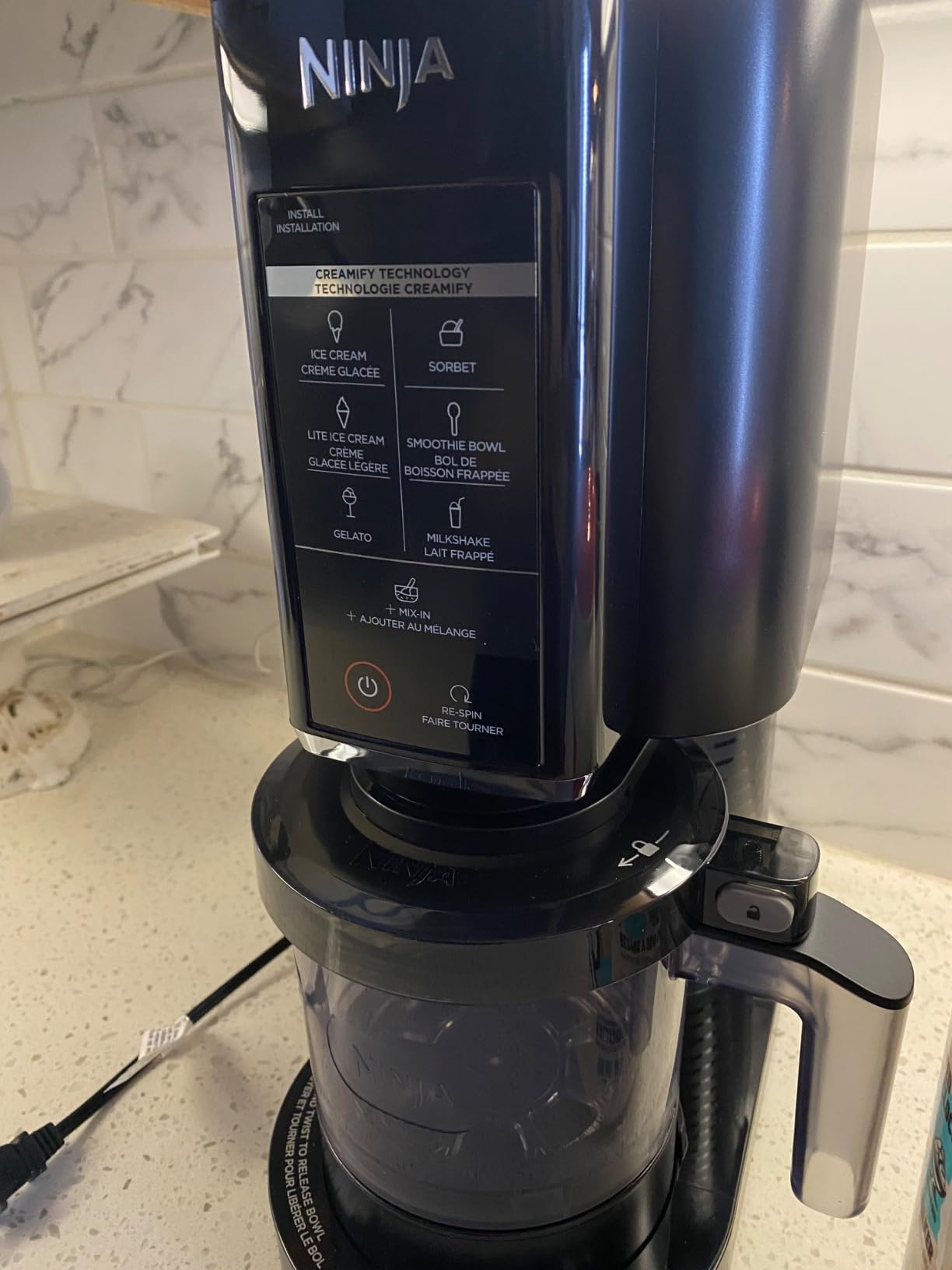 Ninja CREAMi Ice Cream, Sorbet, Milkshake Maker + 3 CREAMi Pints, Black customer photo 2