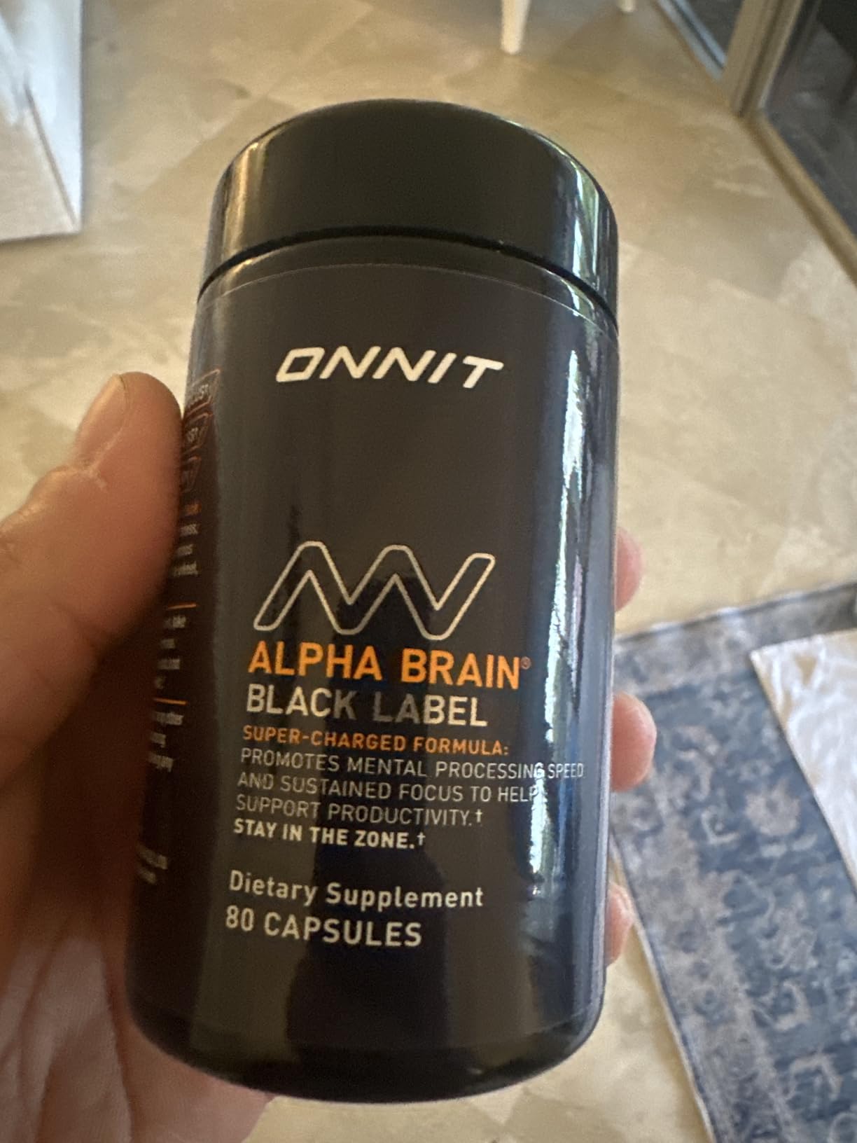 ONNIT Alpha Brain Black Label Capsules, IGEN Non-GMO Tested Citicoline Brain Supplement for Concentration and Memory, Lion's Mane, Lutemax Lutein, L Theanine and Mucuna Pruriens, 80 Count customer photo 1