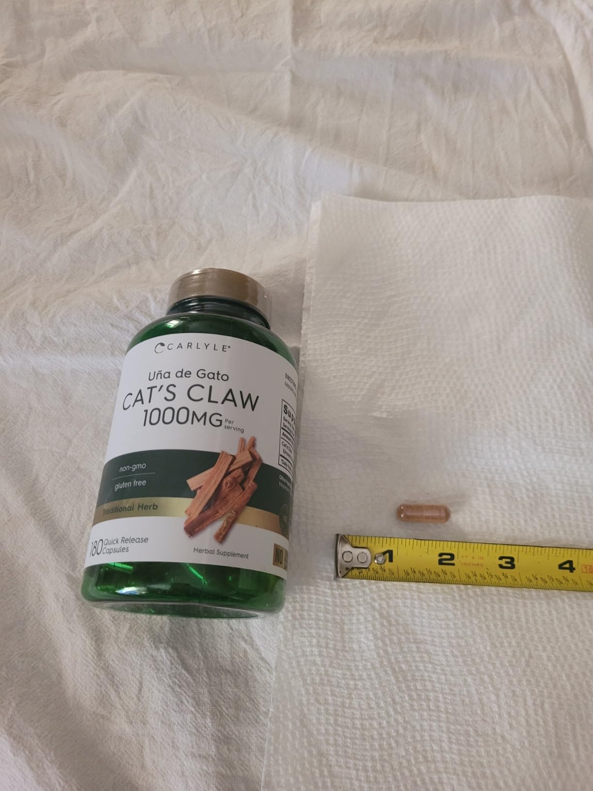 Carlyle Cat's Claw Herb Capsules 1000mg | 180 Count | Uncaria Tomentosa | Non-GMO, Gluten Free Supplement customer photo 2