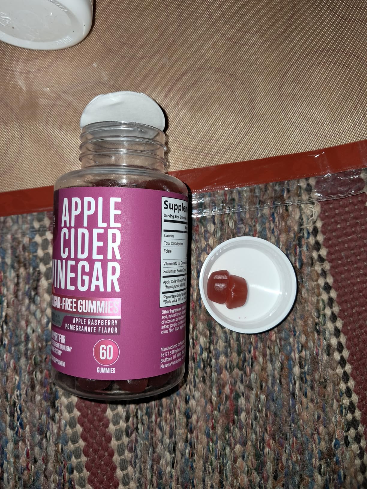 Apple Cider Vinegar Gummies 1000mg per Serving - Sugar Free Max Strength ACV Gummy Vitamins Supplement, Advanced Formula, Vitamin B12 Supports Metabolism & Energy, Keto Friendly, Vegan, 60 Gummies customer photo 1
