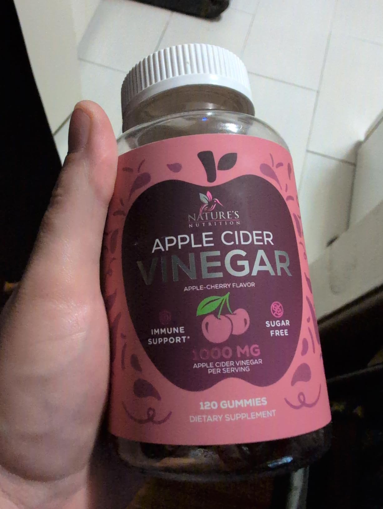 Apple Cider Vinegar Gummies 1000mg Per Serving - Sugar Free ACV Gummy Vitamins Supplement - Vitamin B12 & B6 for Energy - Digestion, Detox & Cleanse Support, Vegan, Gluten-Free, Non-GMO - 60 Gummies customer photo 1