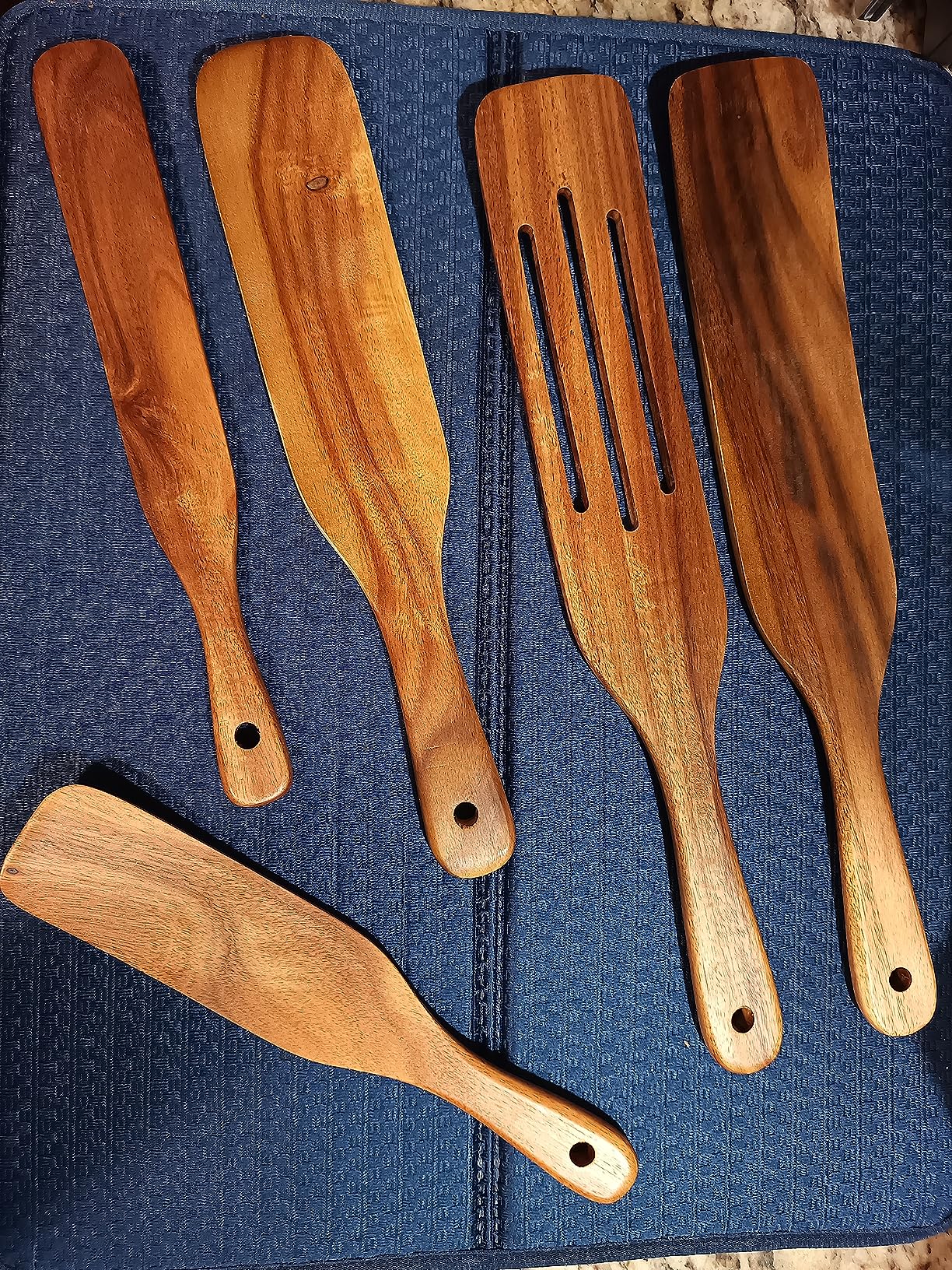 Spurtle Set,Wooden Spurtle Set of 5,Wooden Spoons for Cooking, Natural Teak Wooden Spatula for Cooking, Stirring, Mixing, Serving,Spurtles Kitchen Tools As Seen On Tv, Sourdough Starter Spatula customer photo 1