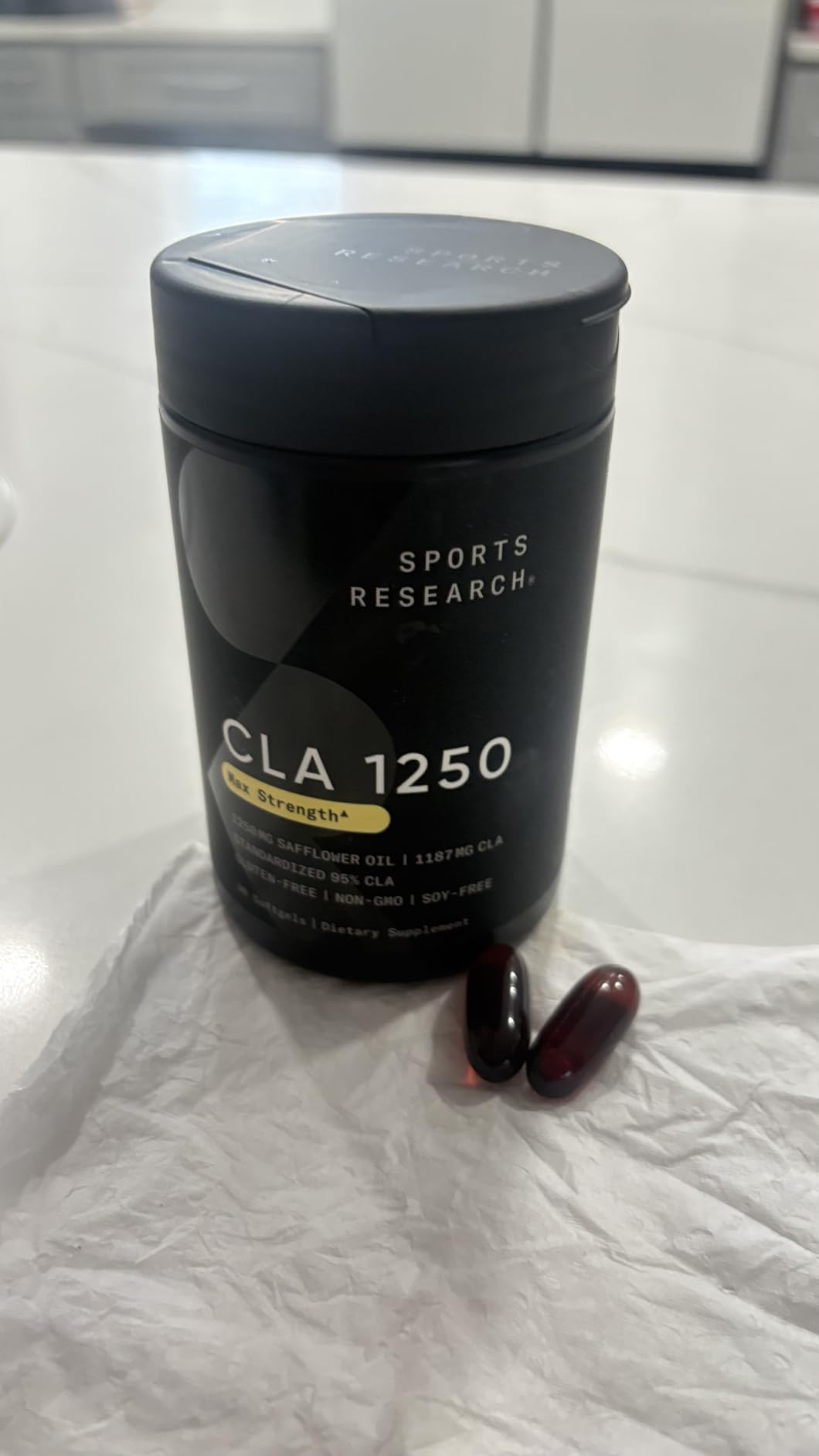 Sports Research CLA - 1250mg with Active Conjugated Linoleic Acid for Men and Women | Non-GMO, Soy & Gluten Free - 95% (90 Softgels) customer photo 1
