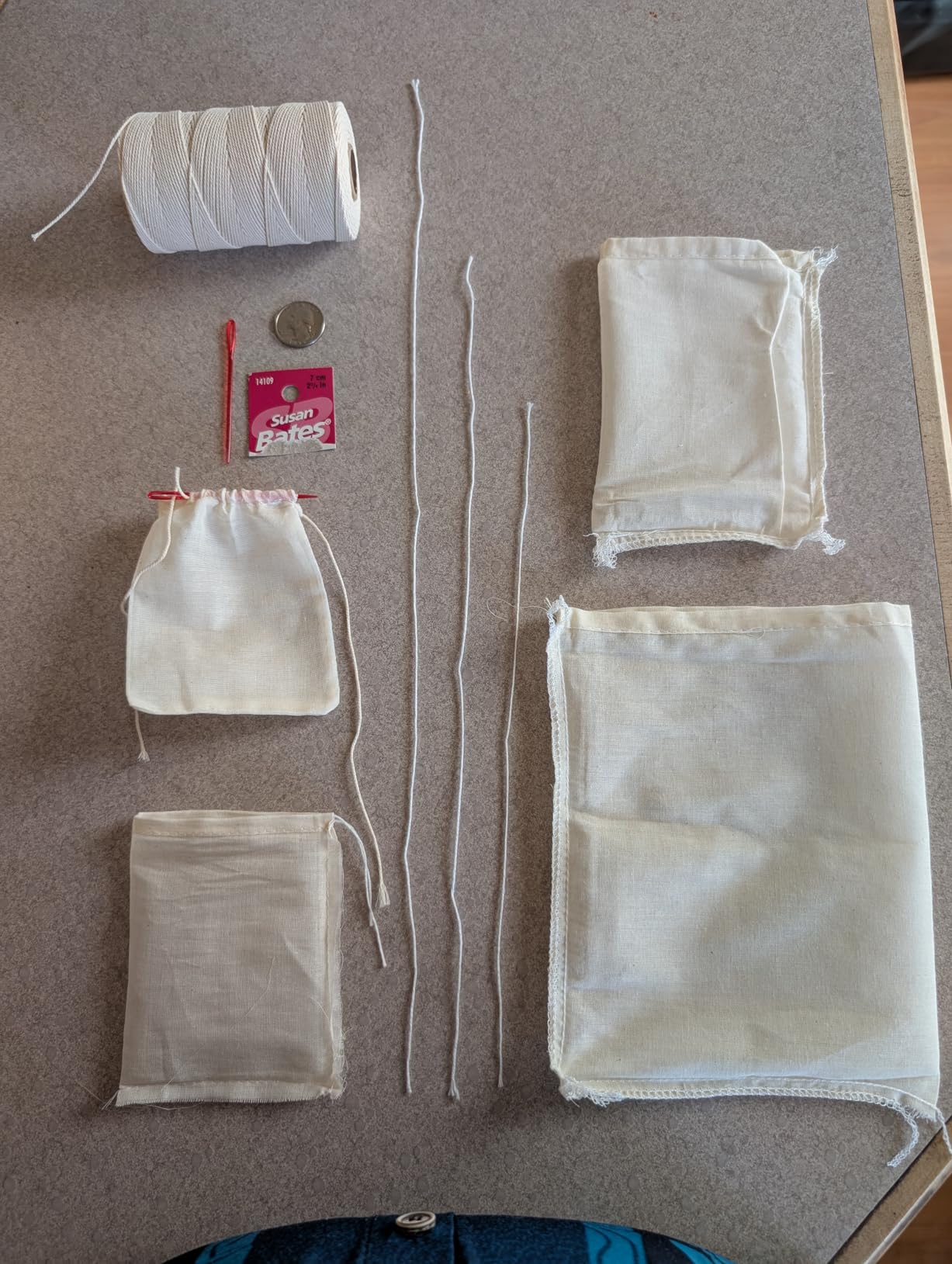 TUZAZO 50 Pack Reusable Tea Bags, Natural Unbleached Cotton Cheesecloth Bags for Straining, Drawstring Muslin Bags, Sachet Bags, Coffee Tea Brew Bags (3 x 4 inch) customer photo 1