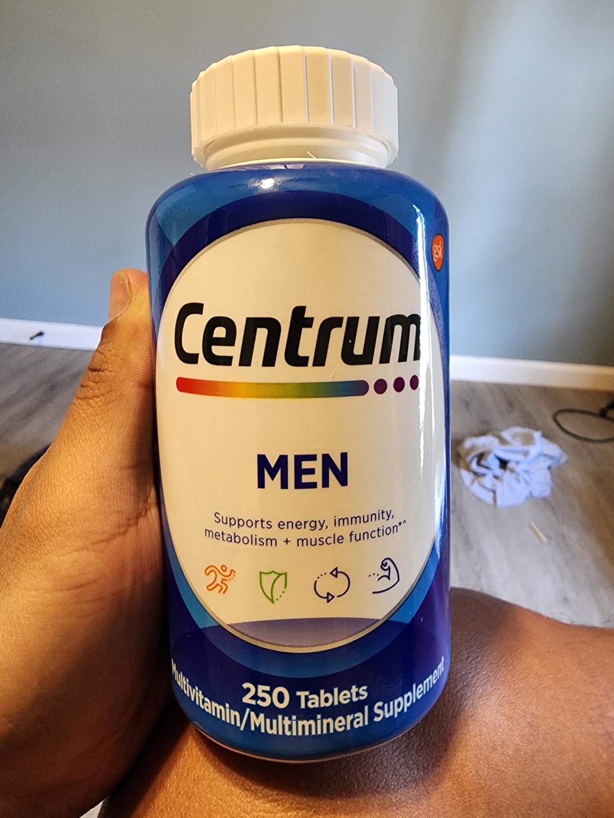 Centrum Multivitamin for Men, Multivitamin/Multimineral Supplement with Vitamin D3, B Vitamins and Antioxidants, Gluten Free, Non-GMO Ingredients - 250 Count customer photo 2