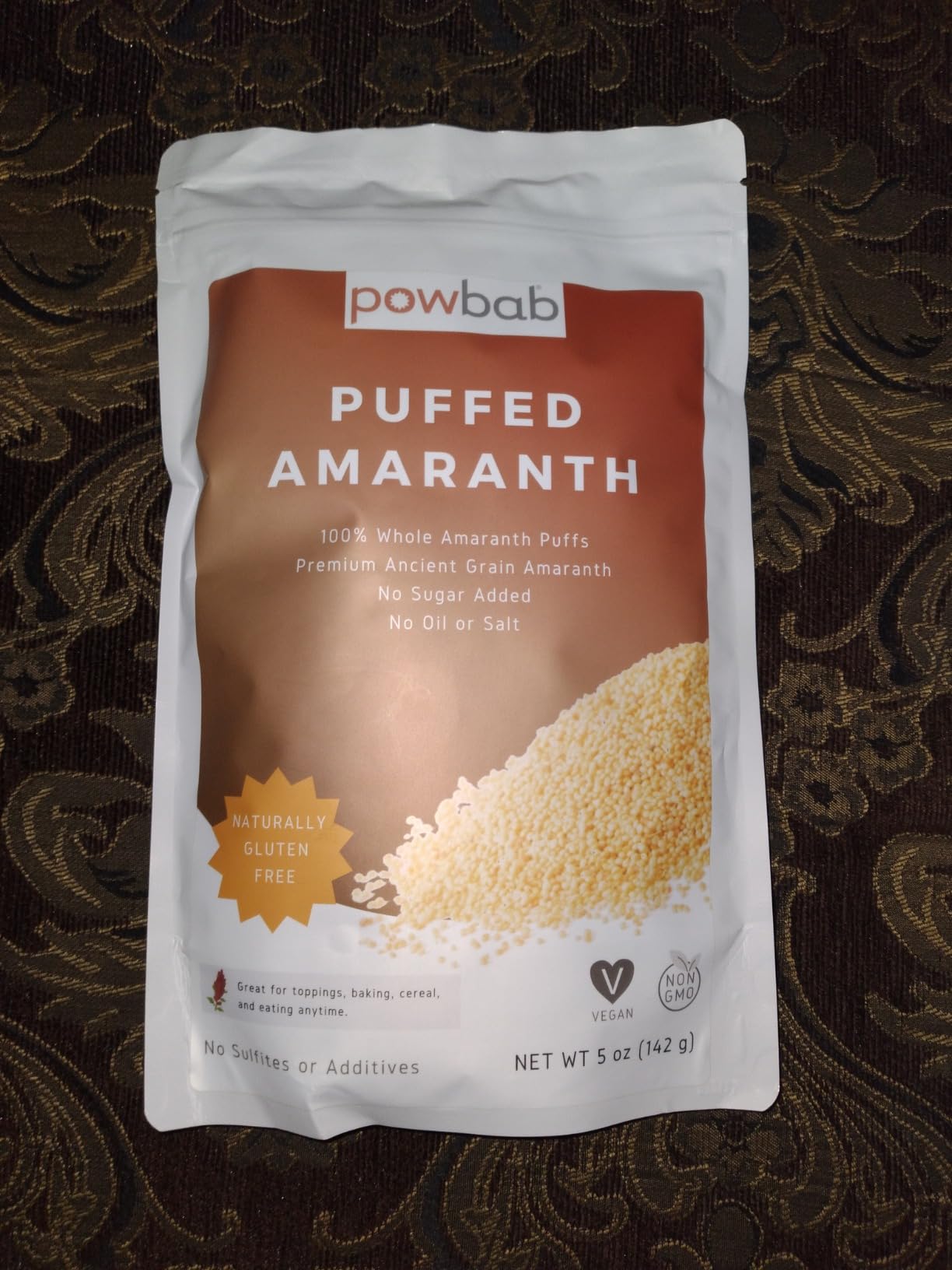powbab Puffed Amaranth - 100% Organic Amaranth Popped in USA Whole Puffs. Good Protein Source, No Oil or Salt, No Sugar Added, Unsweetened Cereal. Expanded Amaranth Grain Seeds in Bulk, Non-GMO (5 oz) customer photo 1