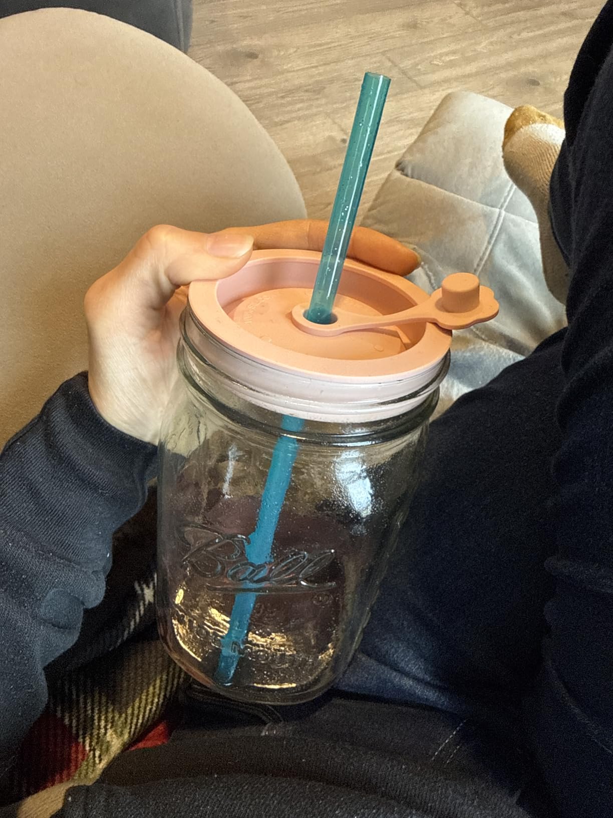 ORIGINAL CREATOR - FlipFit Silicone Mason Jar Lids with Straw Hole - Dual-Fit Regular Mouth & Wide Mouth Mason Jars Ball, Kerr, Mainstays, Golden Harvest - Drinking Top Lids - Plastic-Free customer photo 2