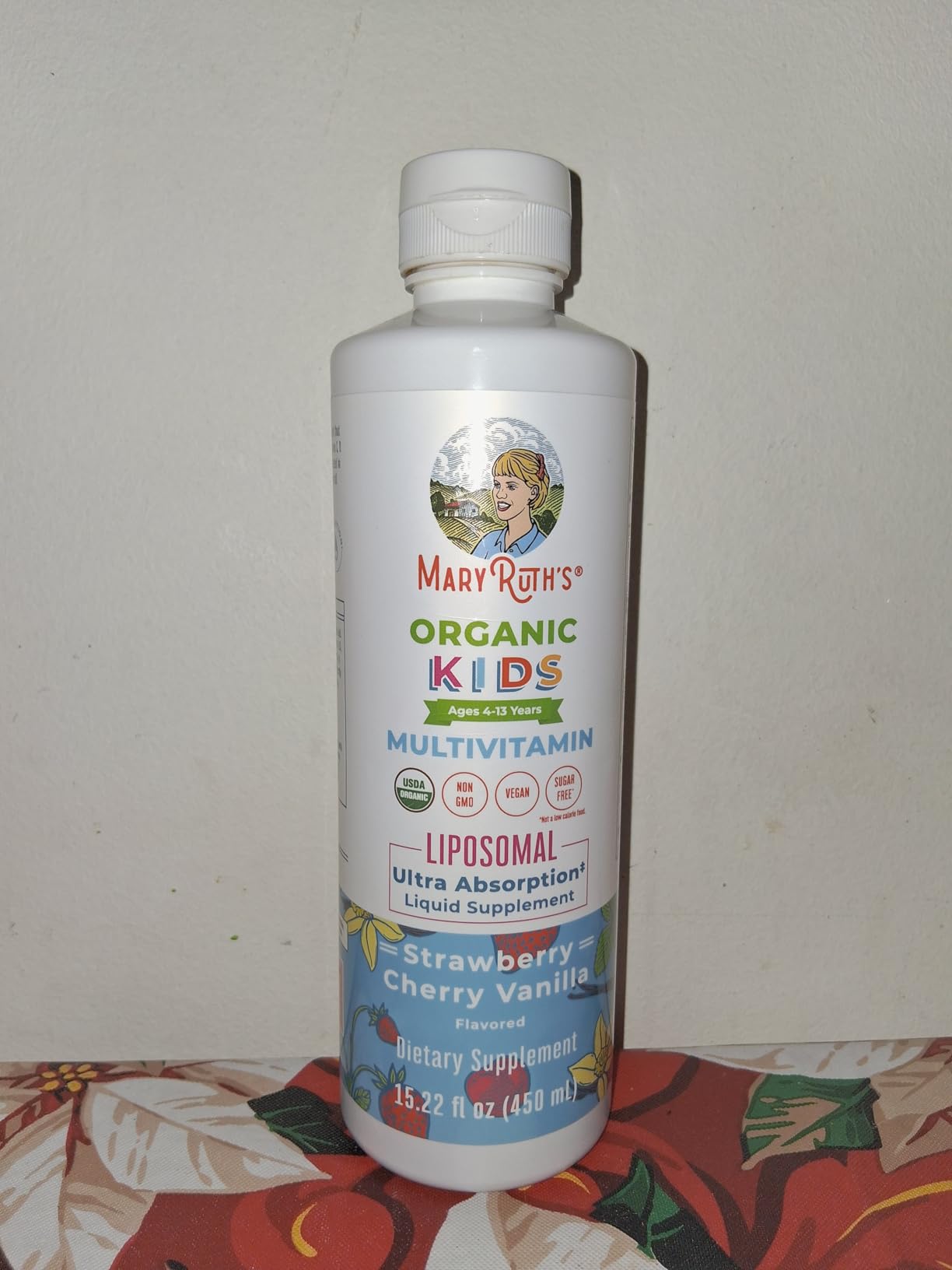 MARYRUTH'S Organic Kids Multivitamin Liposomal | Sugar Free Multivitamin for Kids | Immune Support | Bone Health | Cognitive Health | Overall Wellness | USDA Organic | Vegan | Non-GMO | 15.22 oz customer photo 1