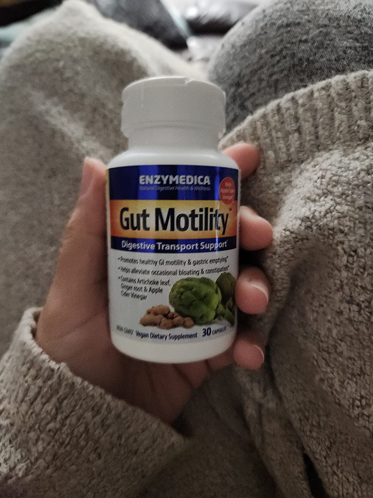 Enzymedica Gut Motility Supplement - Apple Cider Vinegar Capsules with Artichoke & Ginger Extract, Digestive Health Support, Reduces Occasional Bloating & Gas - 30 Caps customer photo 1