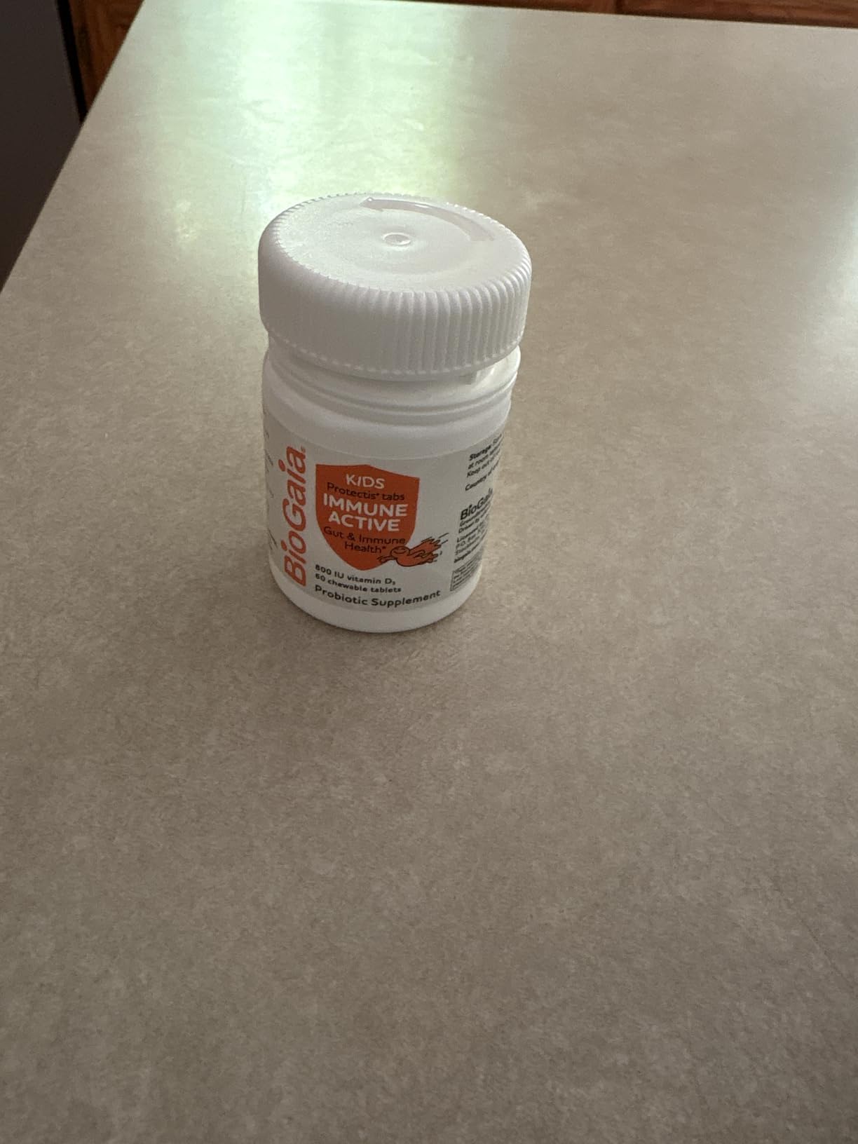 BioGaia Immune Active Kids | Probiotic + Vitamin D | for Digestive & Immune Health | Ages 3+ | Allergen, Dairy, Soy & Gluten Free | Trusted By Pediatricians | 60 Day Supply | Orange Flavored Chewable customer photo 1