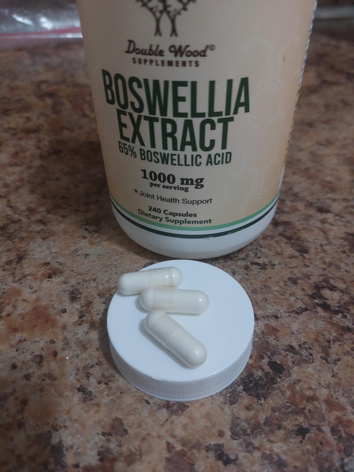 Boswellia Serrata - 240 Capsules (Max Strength 1,000mg of 65% Boswellic Acid Extract) Boswellia Extract Capsules (Joint Support Supplement for Joint Health) Third Party Tested by Double Wood customer photo 1