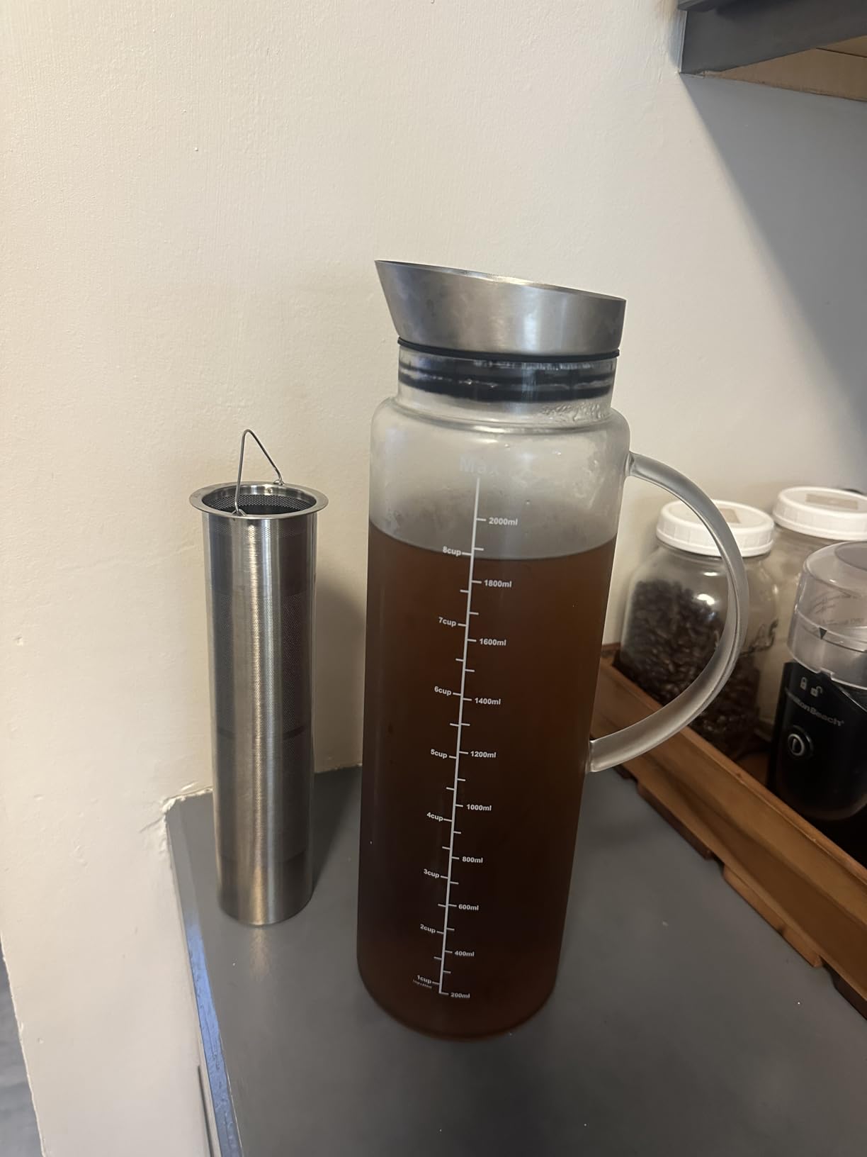 Aquach 51oz Cold Brew Coffee Maker, Borosilicate Glass Pitcher for Iced Tea customer photo 2