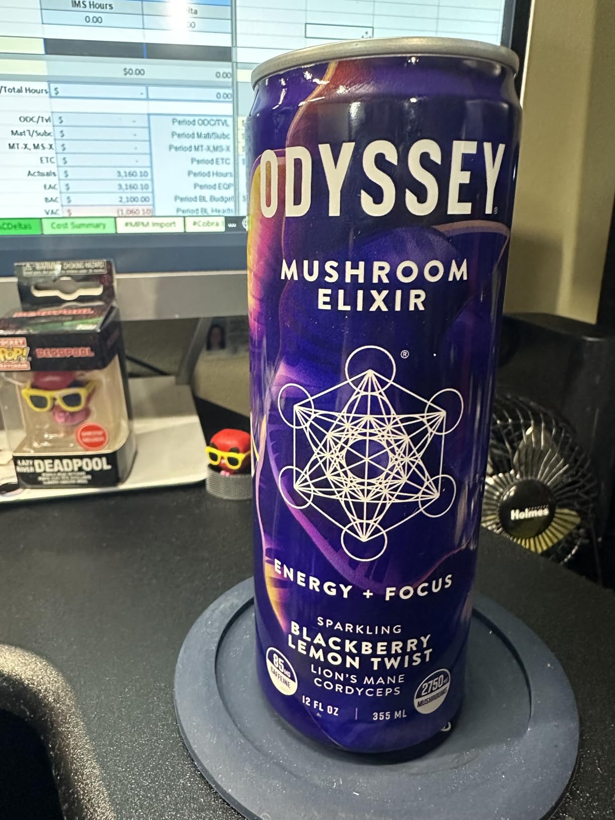 Odyssey Functional Energy Drink for Focus, Cognition & Mood Support 12 Pack - Adaptogenic Drink with 85mg Green Tea Caffeine, Lion's Mane, Cordyceps, L-Theanine & Ginseng, Variety Pack customer photo 1