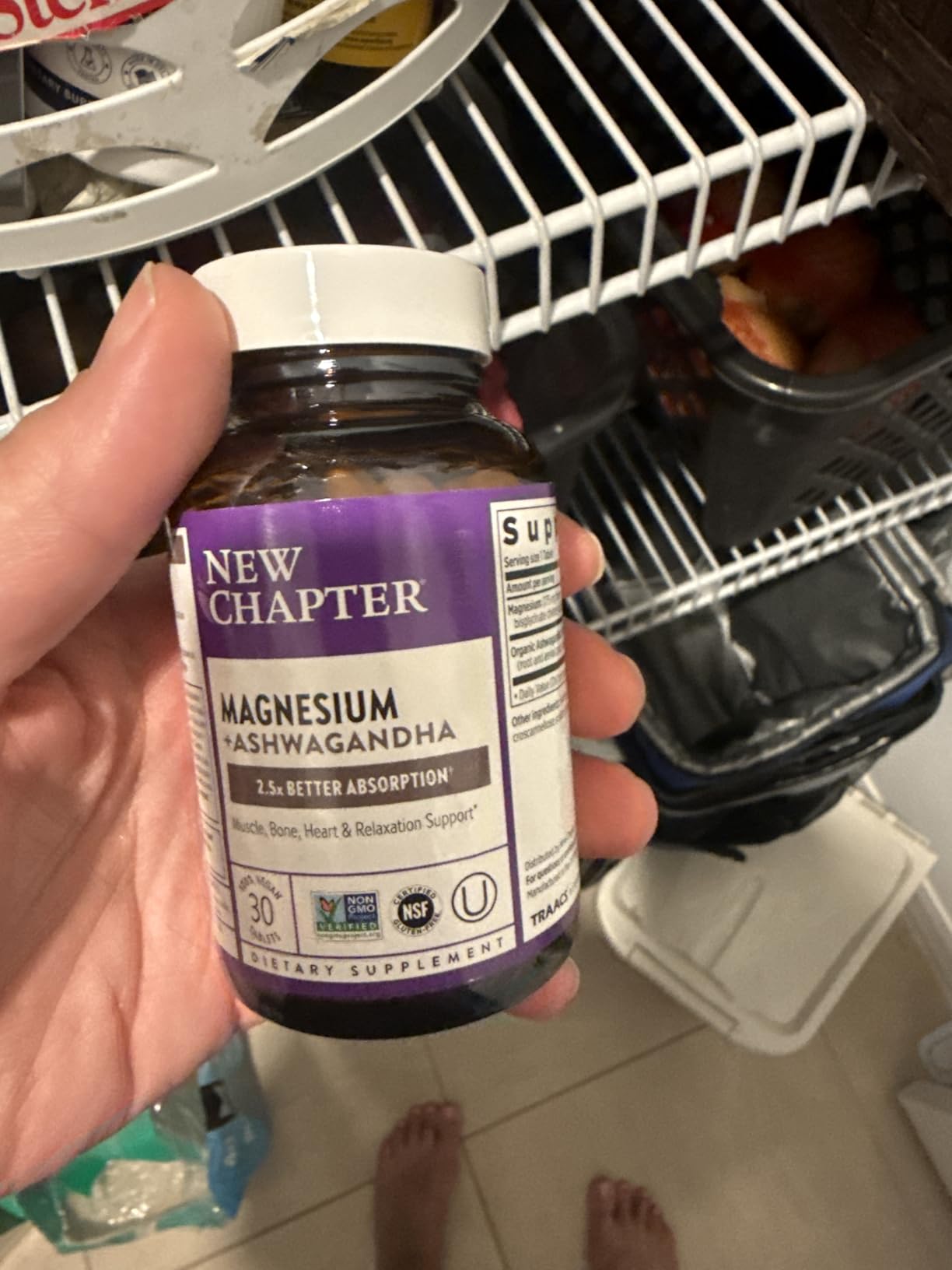 New Chapter Magnesium + Ashwagandha - Supports Muscle & Bone Health - Highly Absorbable - Non-GMO, Kosher, Vegan & Gluten Free - 60 Tablets customer photo 1