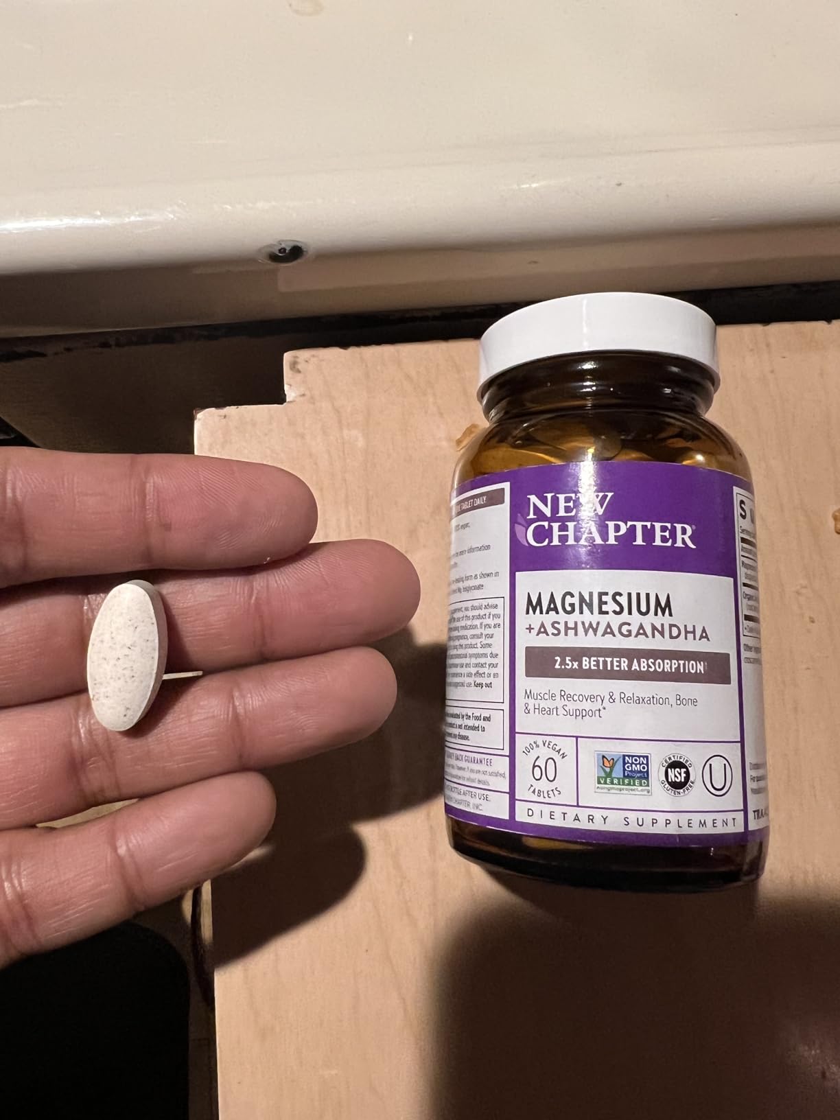 New Chapter Magnesium + Ashwagandha - Supports Muscle & Bone Health - Highly Absorbable - Non-GMO, Kosher, Vegan & Gluten Free - 60 Tablets customer photo 2