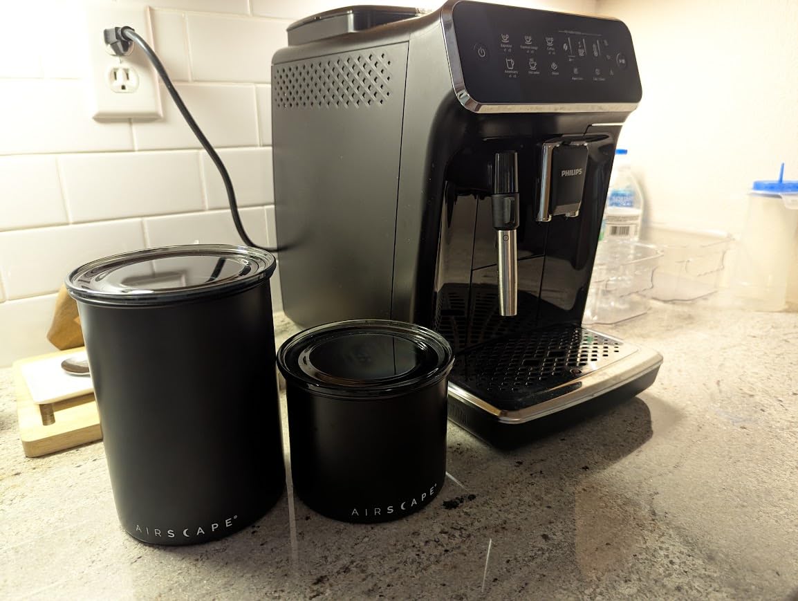 Planetary Design Airscape Stainless Steel Coffee Canister | Food Storage Container | US Patented Inner Plunger Lid REMOVES Excess Oxygen | Don't Buy airtight, Buy AIR-Less | (Medium, Brushed Copper) customer photo 2