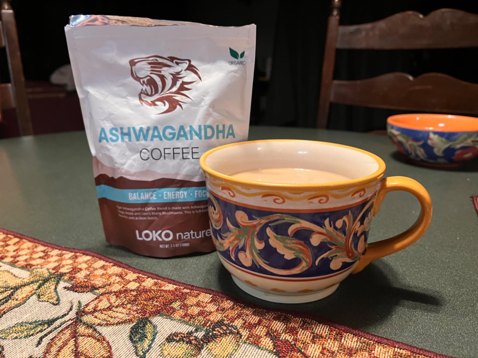 Tiger Ashwagandha Instant Mushroom Coffee - 30 Servings Arabica Blend with Reishi, Chaga & Lion's Mane | Adaptogen, Vegan, Antioxidant Support, Gluten-Free | Immune Booster, Focus & Energy customer photo 1