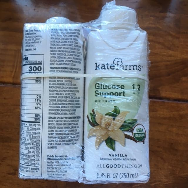 KATE FARMS Organic 1.2 Glucose Support Shake, Vanilla, 16g Protein, 27 Vitamins and Minerals, Diabetic Nutrition Meal Replacement, 8.45 oz (12 Pack) customer photo 1