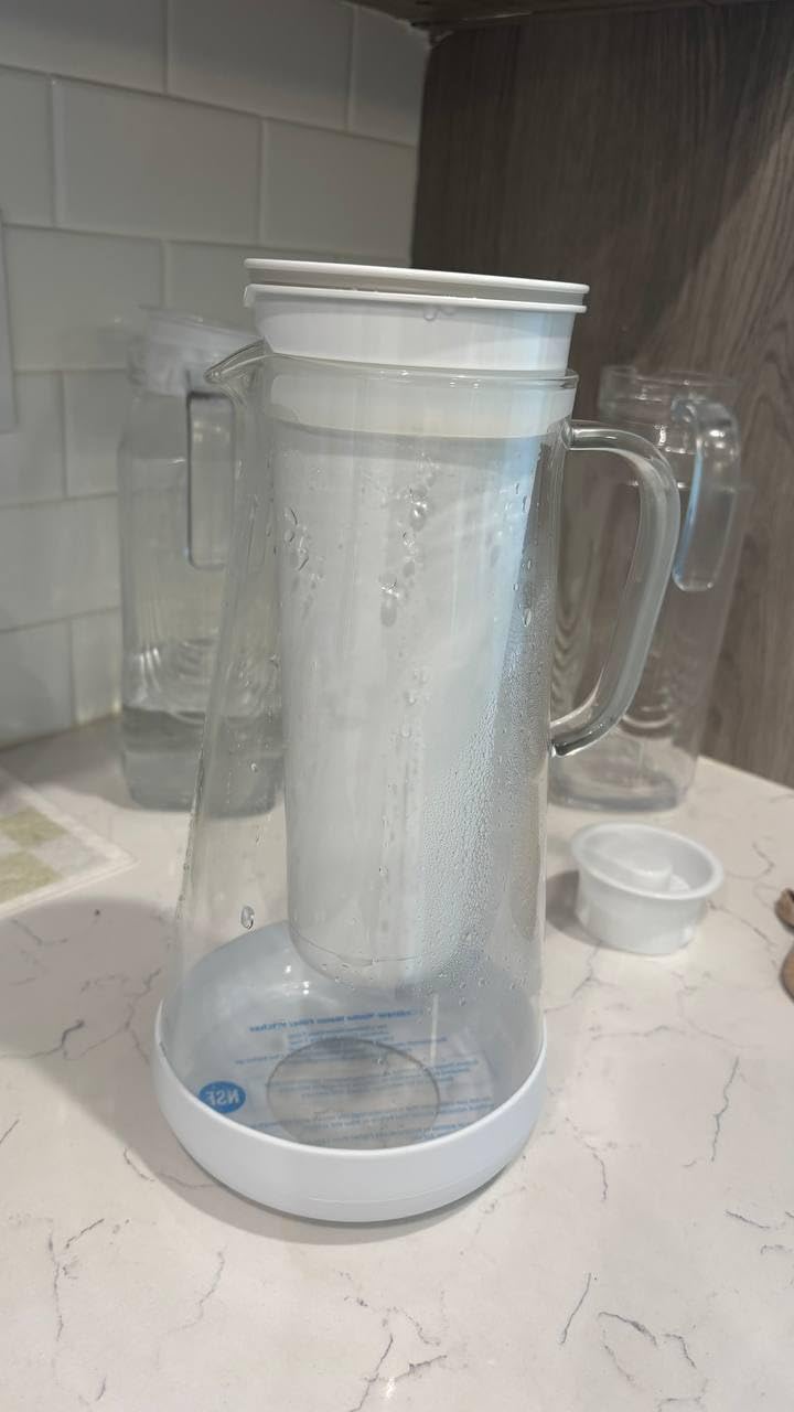 LifeStraw Home Water Filter Pitcher, 7-Cup, White, Glass with Silicone Base, BPA Free Designed for Everyday Protection Against Bacteria, Parasites, Microplastics, Lead, Mercury customer photo 1
