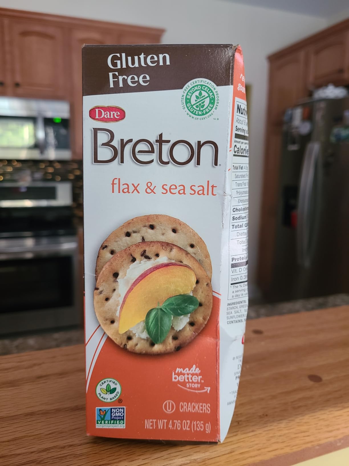 Breton Gluten Free Flax & Sea Salt Crackers (Pack of 3) - Non-GMO, Plant-Based, For Snacking, Dips, Cheese and Spreads, 3x4.76oz customer photo 2