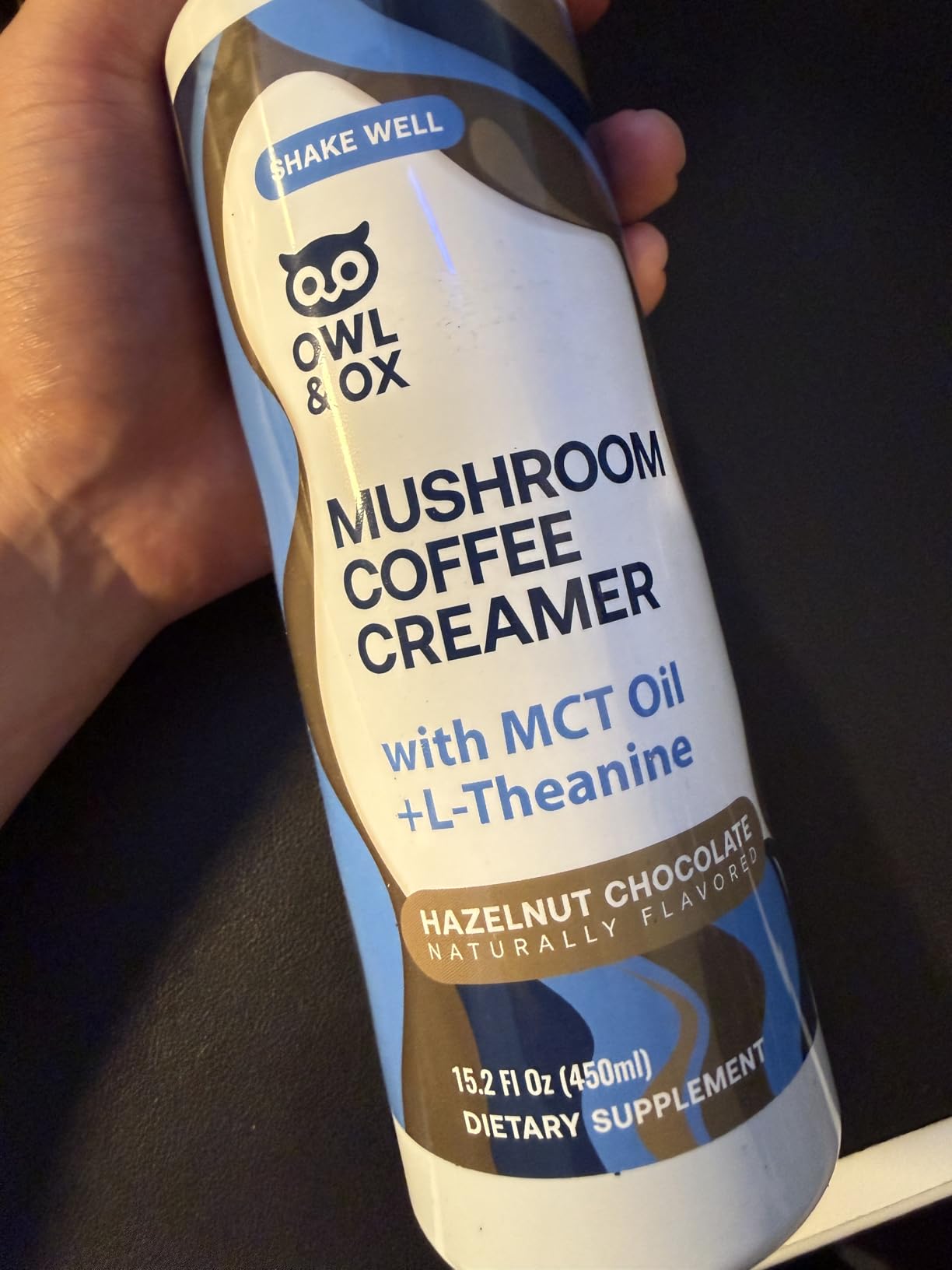 Mushroom Coffee Creamer with MCT Oil Blend & L-Theanine - MCT Coffee Creamer, Keto Coffee Creamer, Dairy Free, Sugar Free, Vegan, Plant Based, Hazelnut Chocolate Flavor, 30 Servings customer photo 1