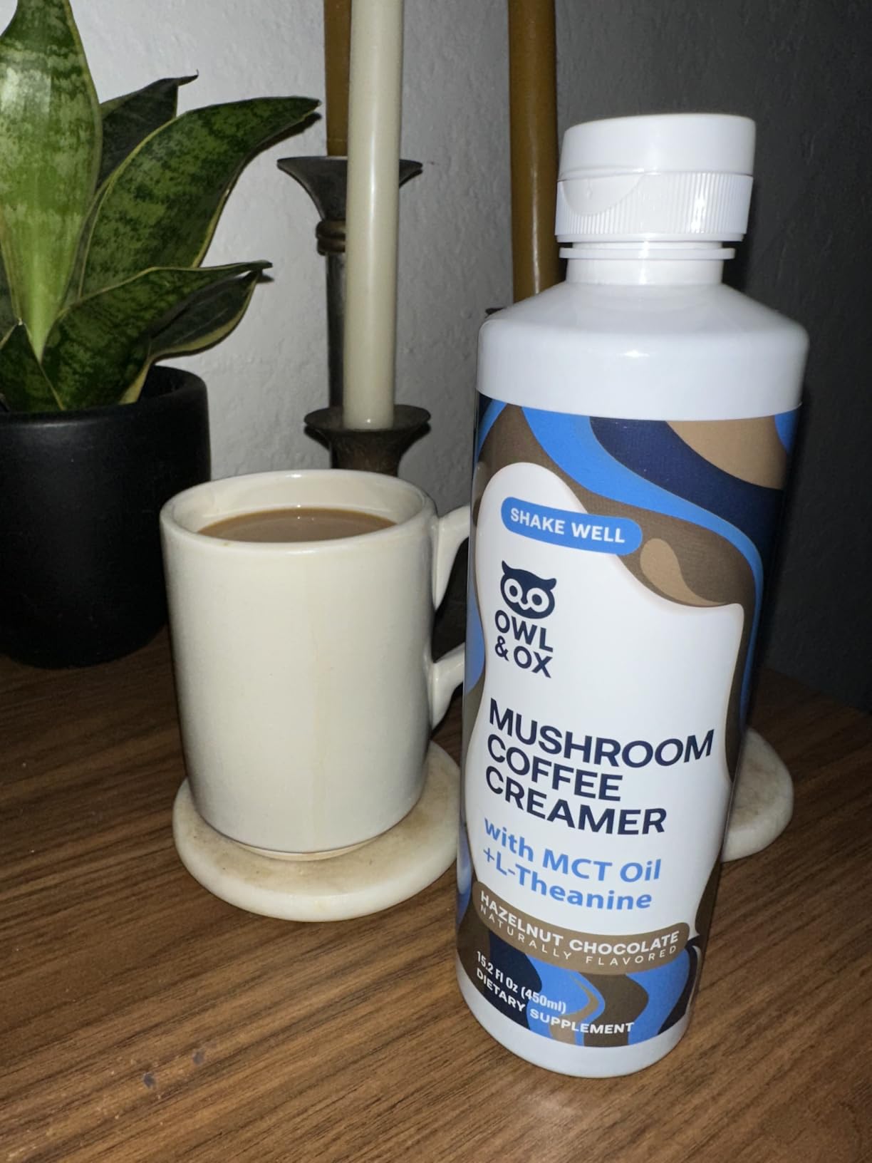 Mushroom Coffee Creamer with MCT Oil Blend & L-Theanine - MCT Coffee Creamer, Keto Coffee Creamer, Dairy Free, Sugar Free, Vegan, Plant Based, Hazelnut Chocolate Flavor, 30 Servings customer photo 2